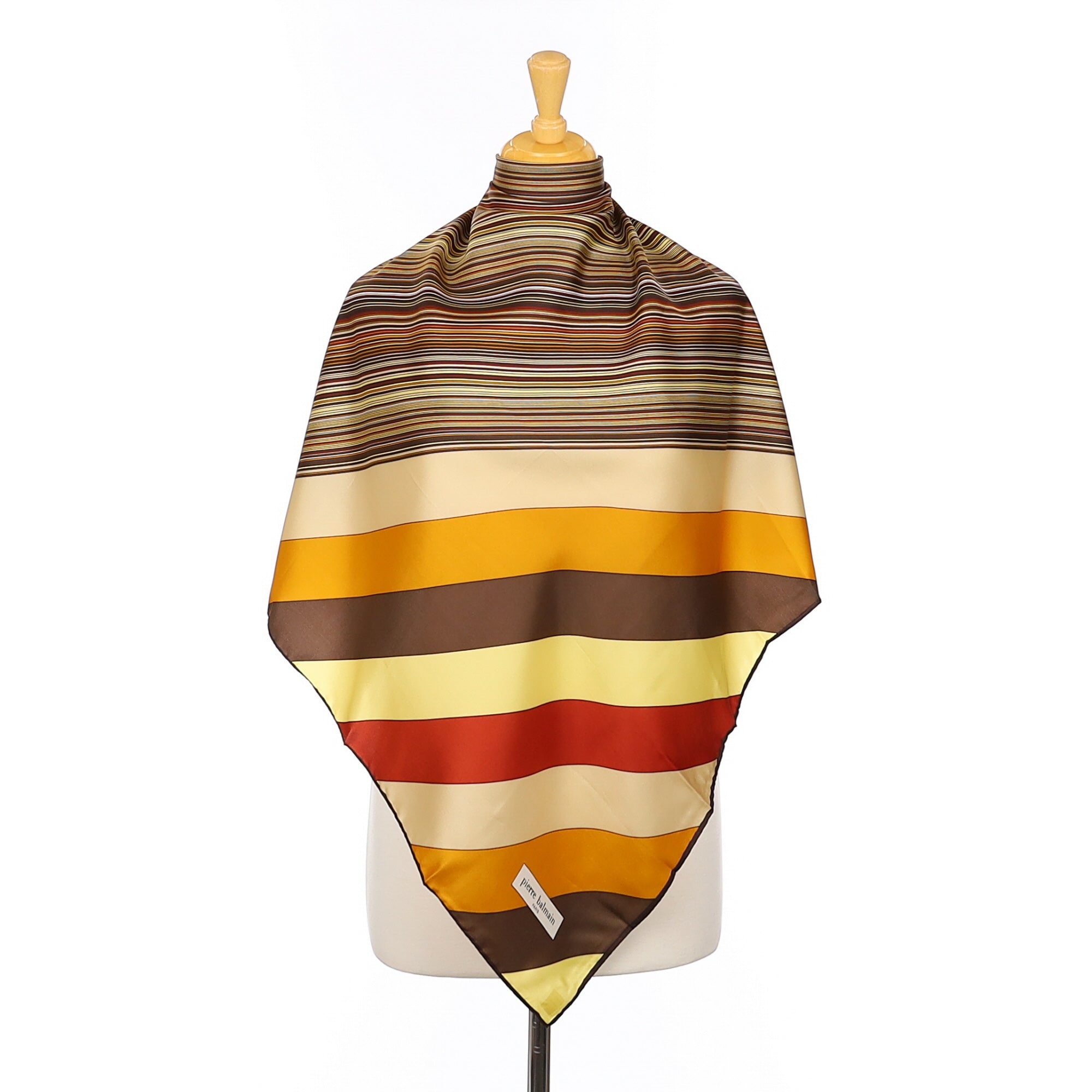 Vintage Pierre Striped Balmain Silk Scarf