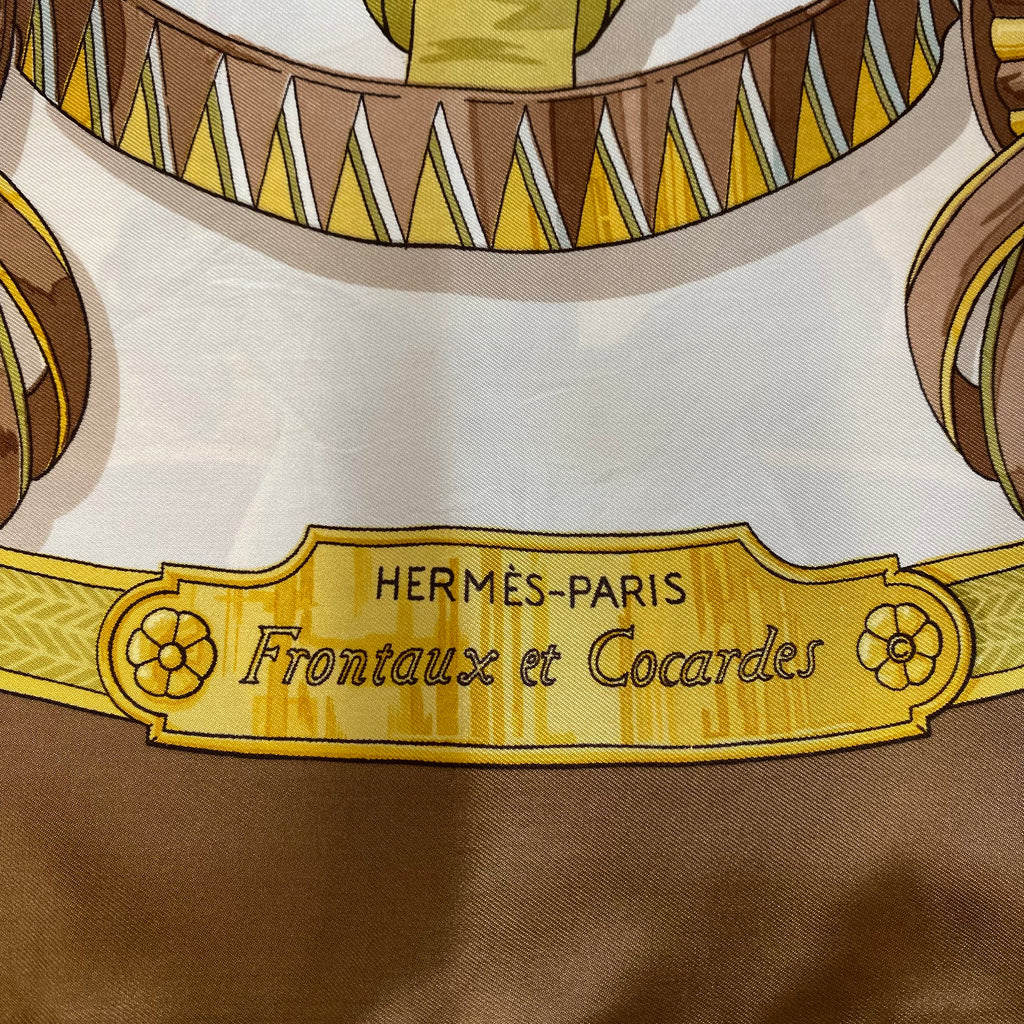 Hermès Frontaux Et Cocaedes Silk Scarf