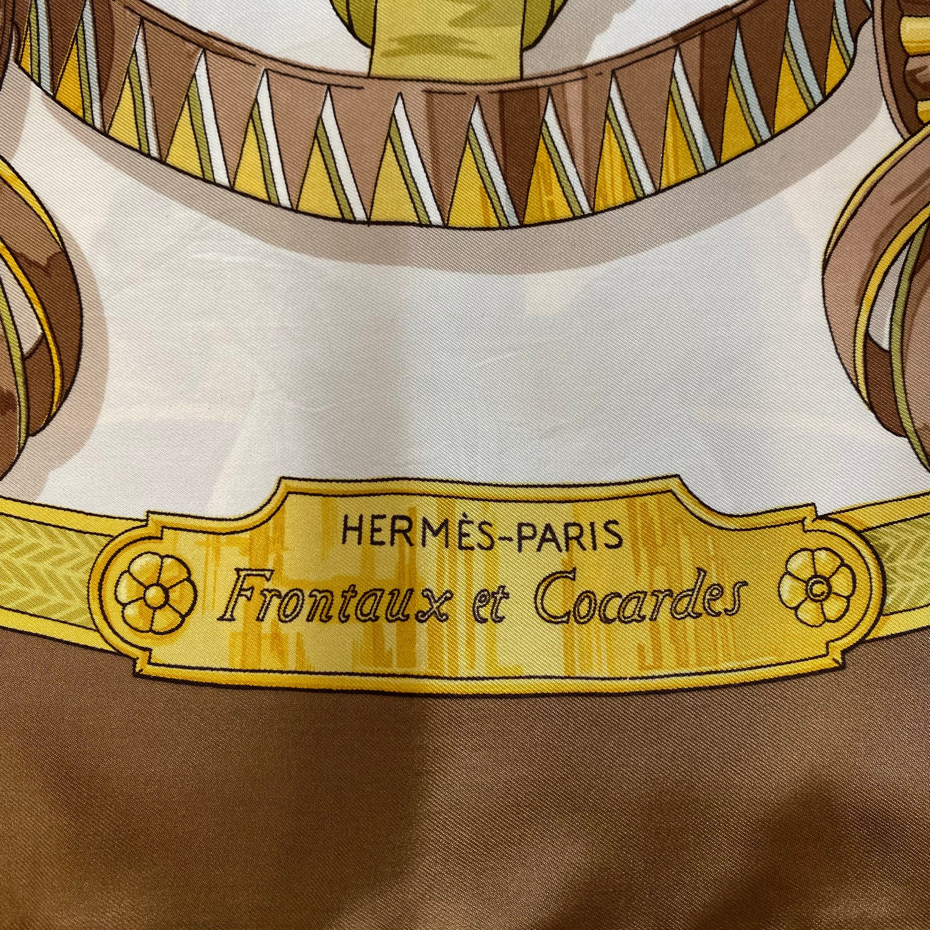 Hermès Frontaux Et Cocaedes Silk Scarf