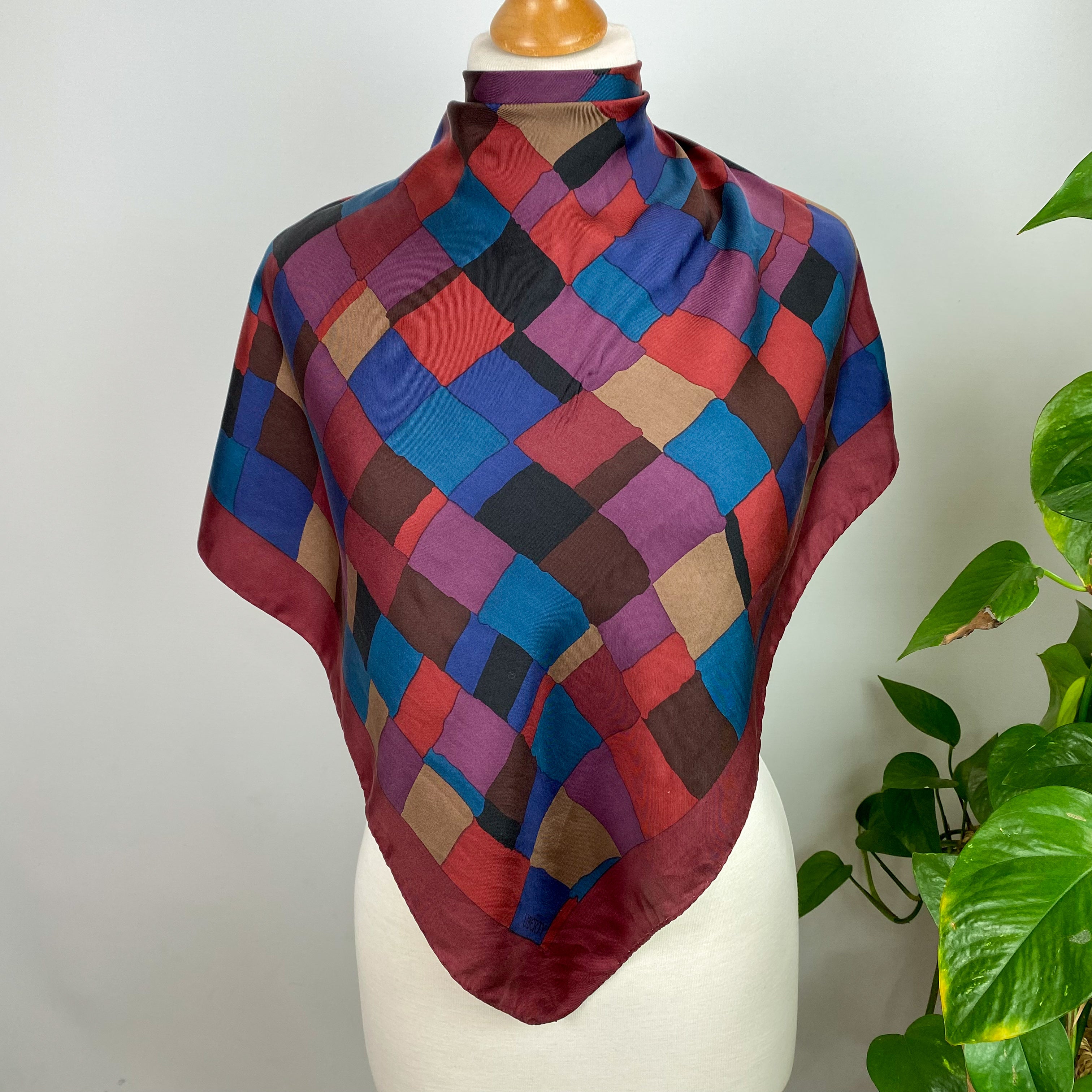 1970’s Liberty Checked Silk Scarf