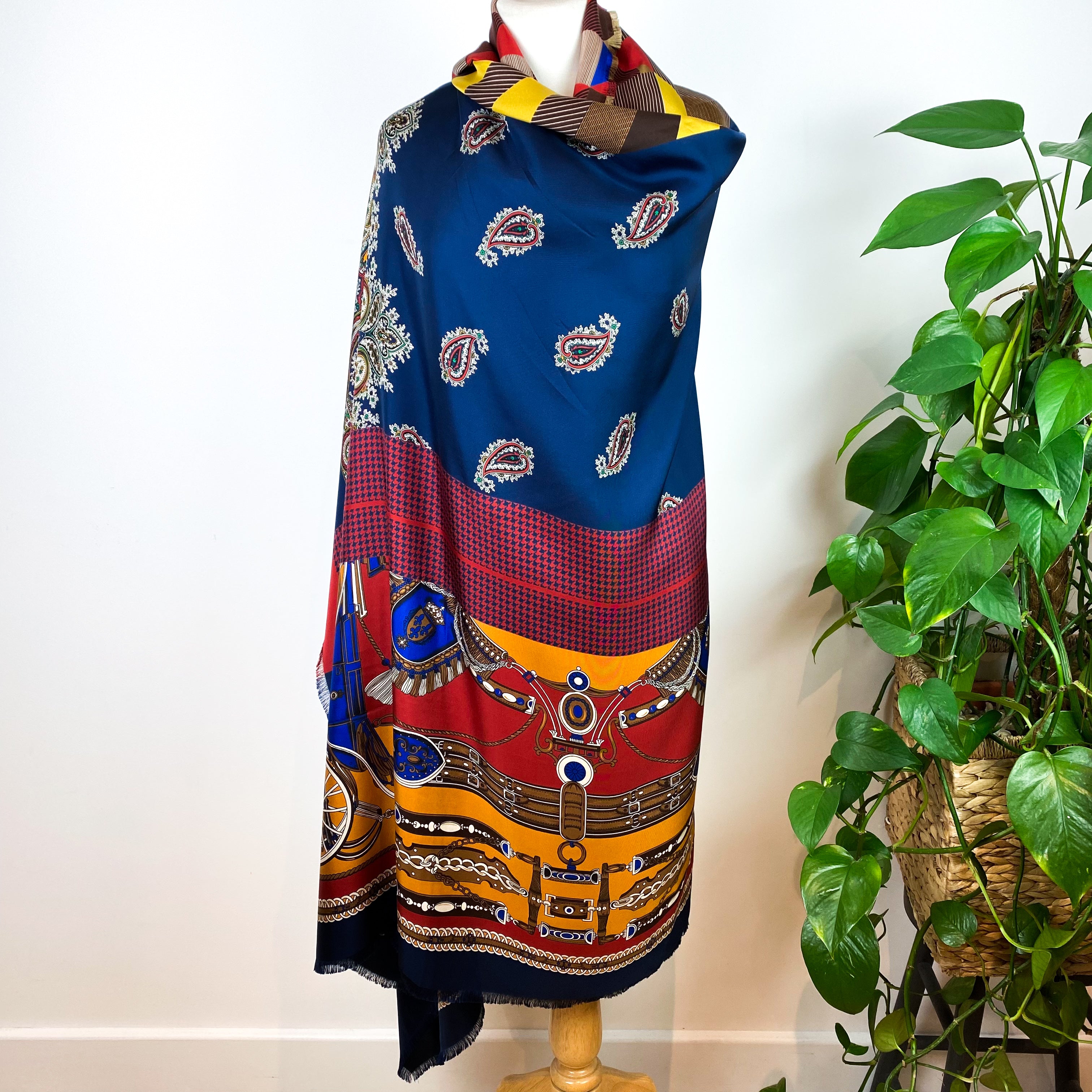 Extra Large Franco Ferrari Designer Silk Scarf
