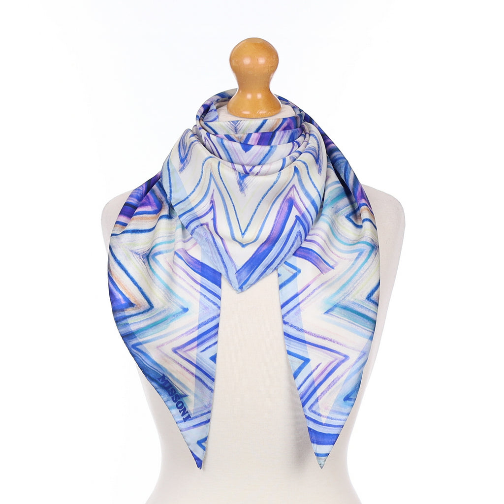 Missoni Blue Zigzag Triangle Silk Scarf