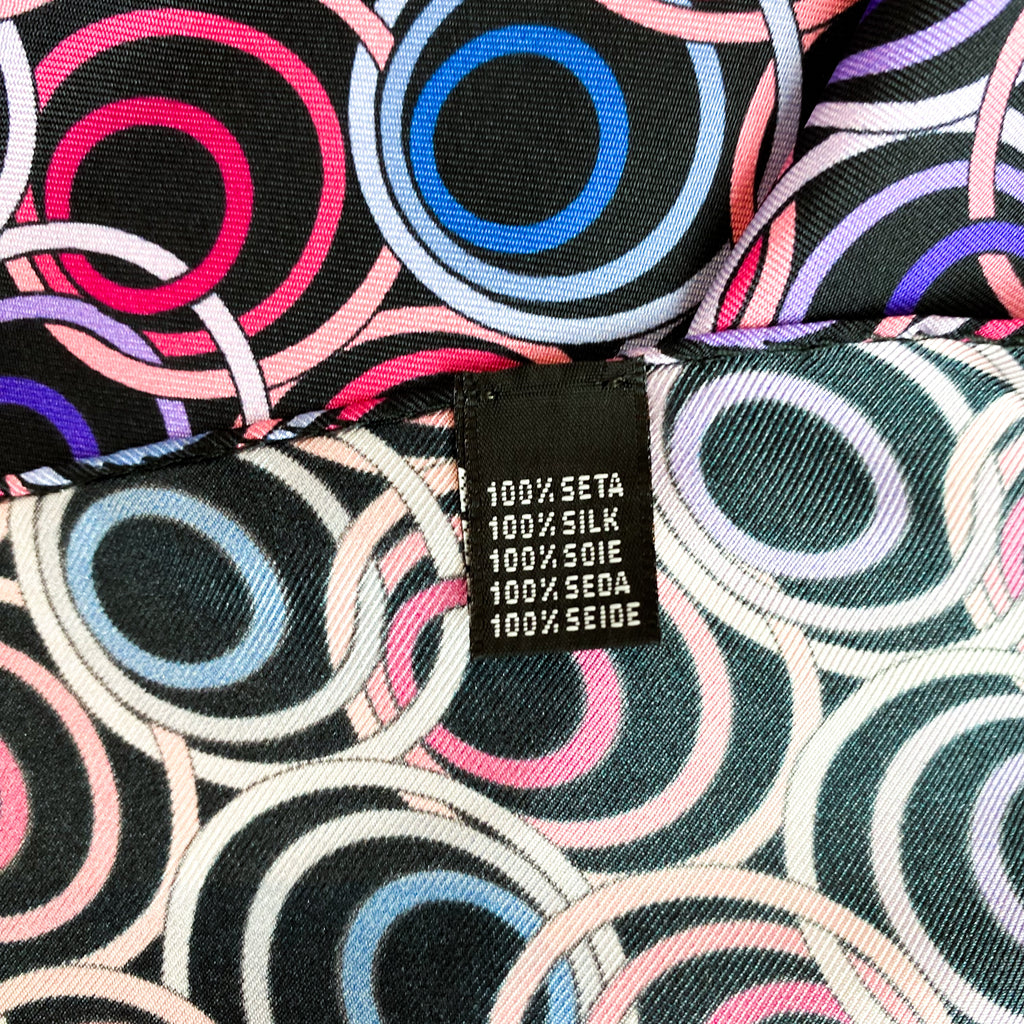 Italian Circle Design Silk Scarf