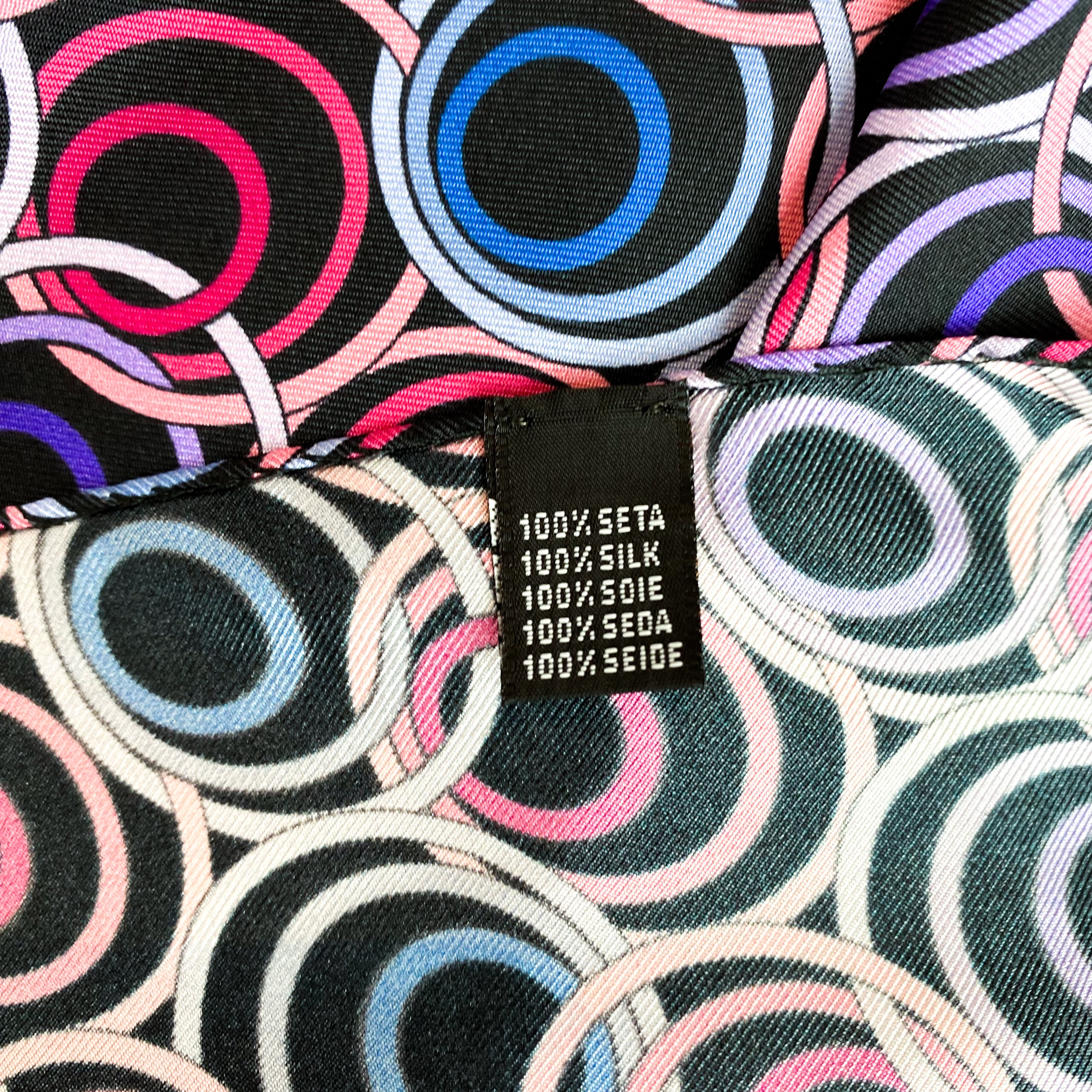 Italian Circle Design Silk Scarf