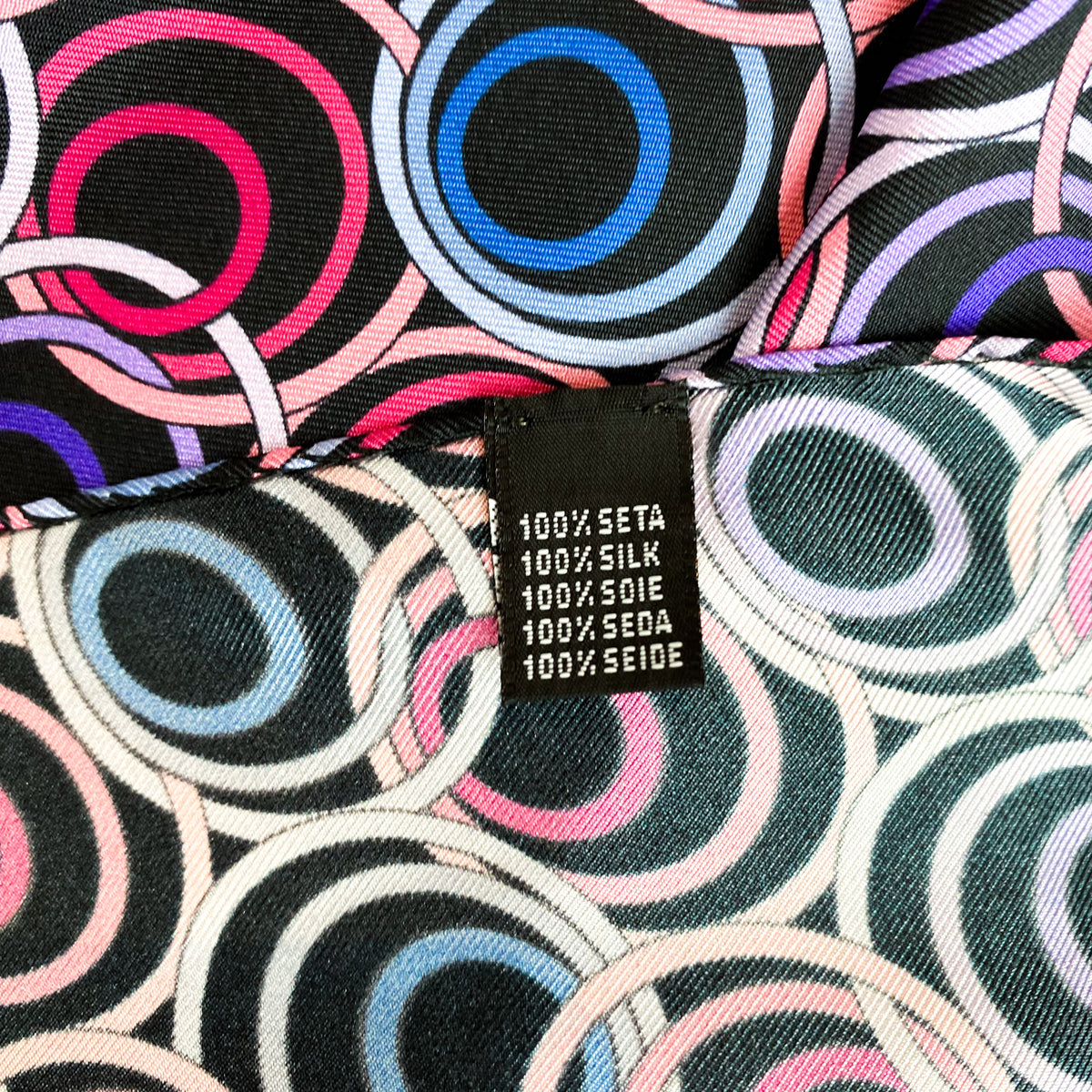 Italian Circle Design Silk Scarf