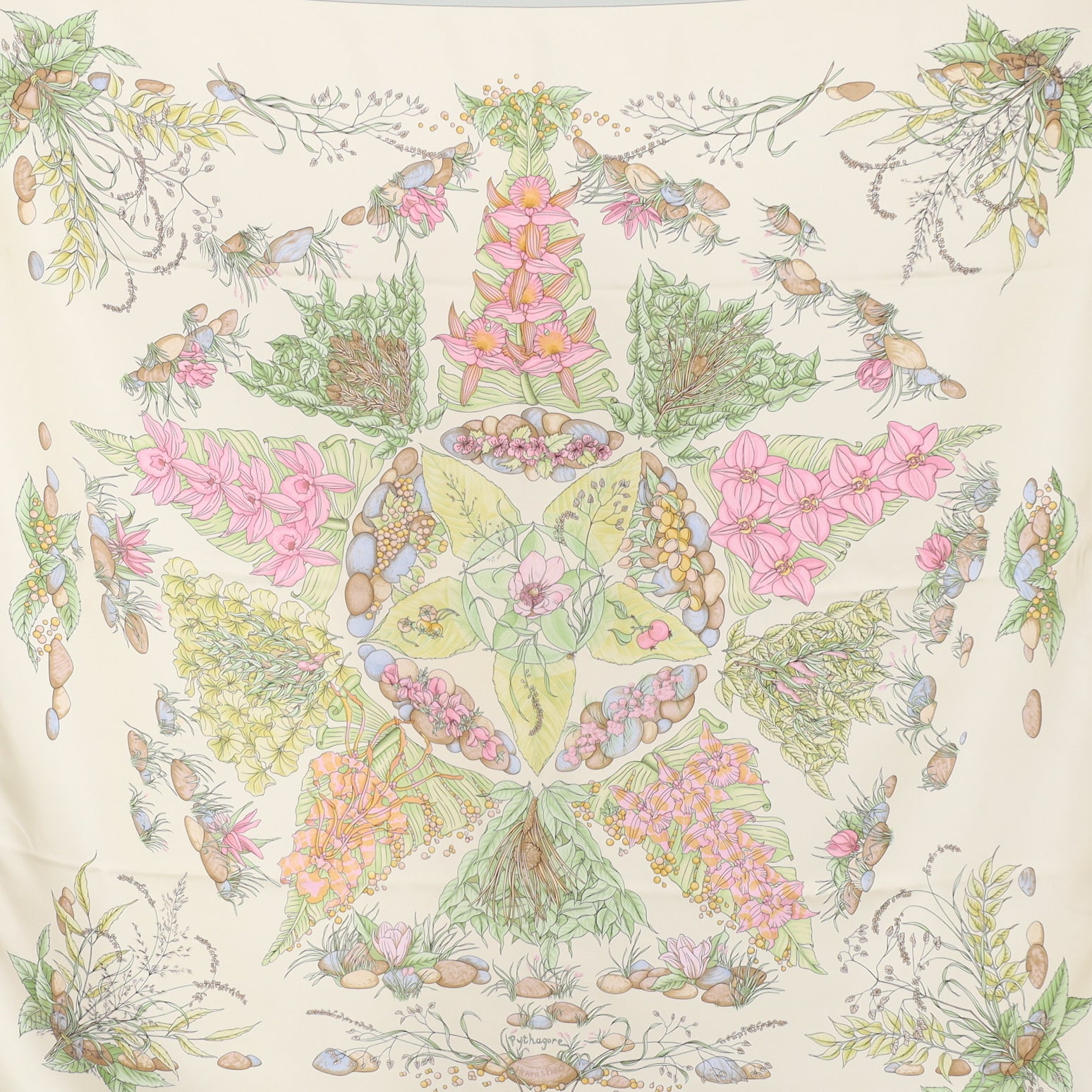 Pristine Hermès Pythagore Silk Scarf