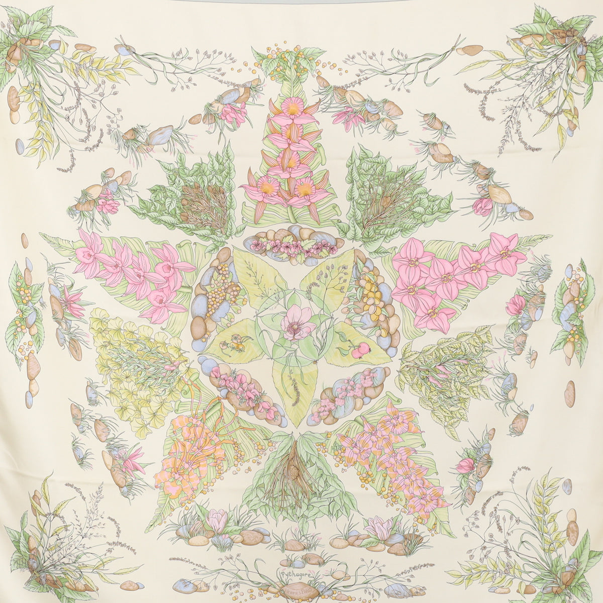 Pristine Hermès Pythagore Silk Scarf