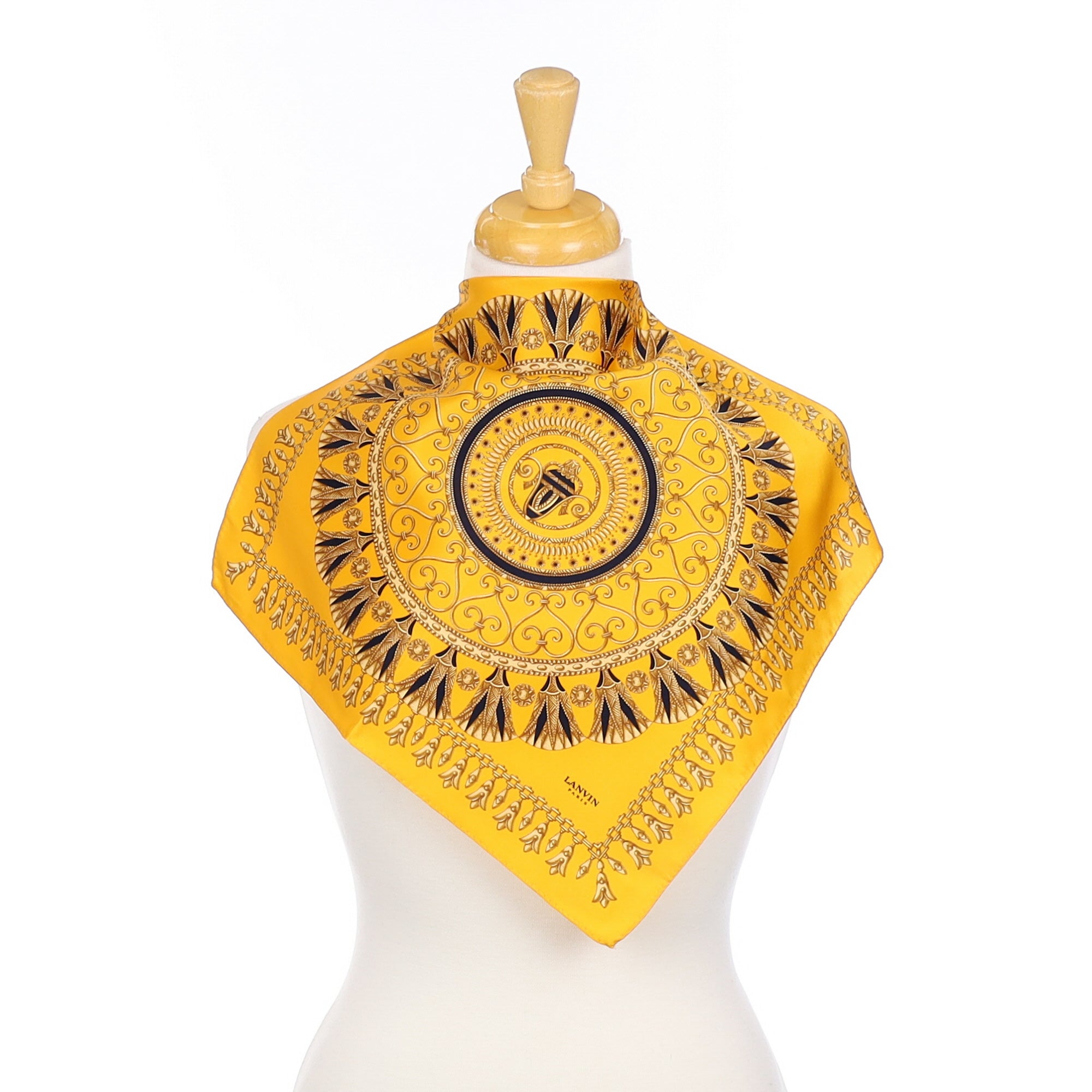 Lanvin Yellow Pocket Square Silk Scarf