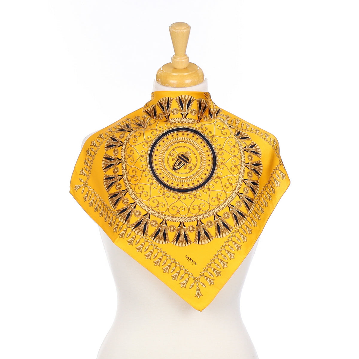 Lanvin Yellow Pocket Square Silk Scarf