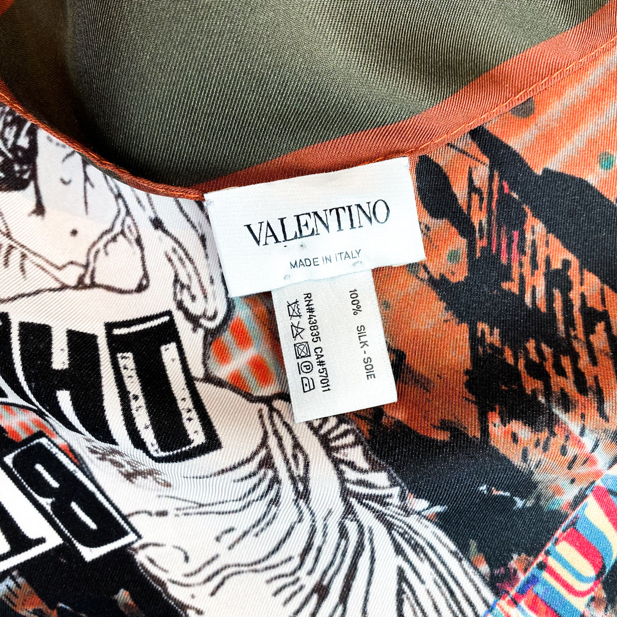 Graffiti Design Valentino Designer Silk Scarf