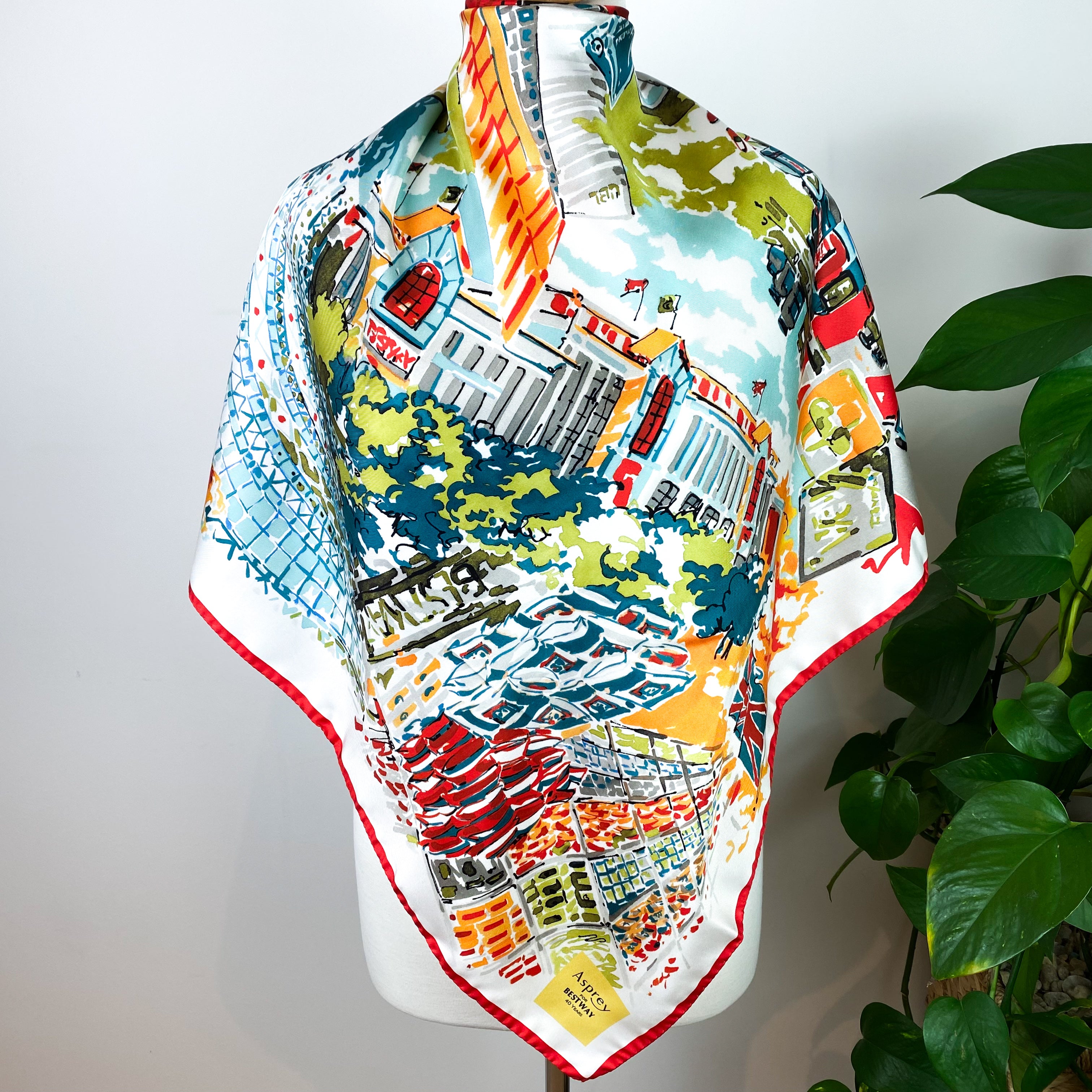 Asprey Town Scene Silk Scarf