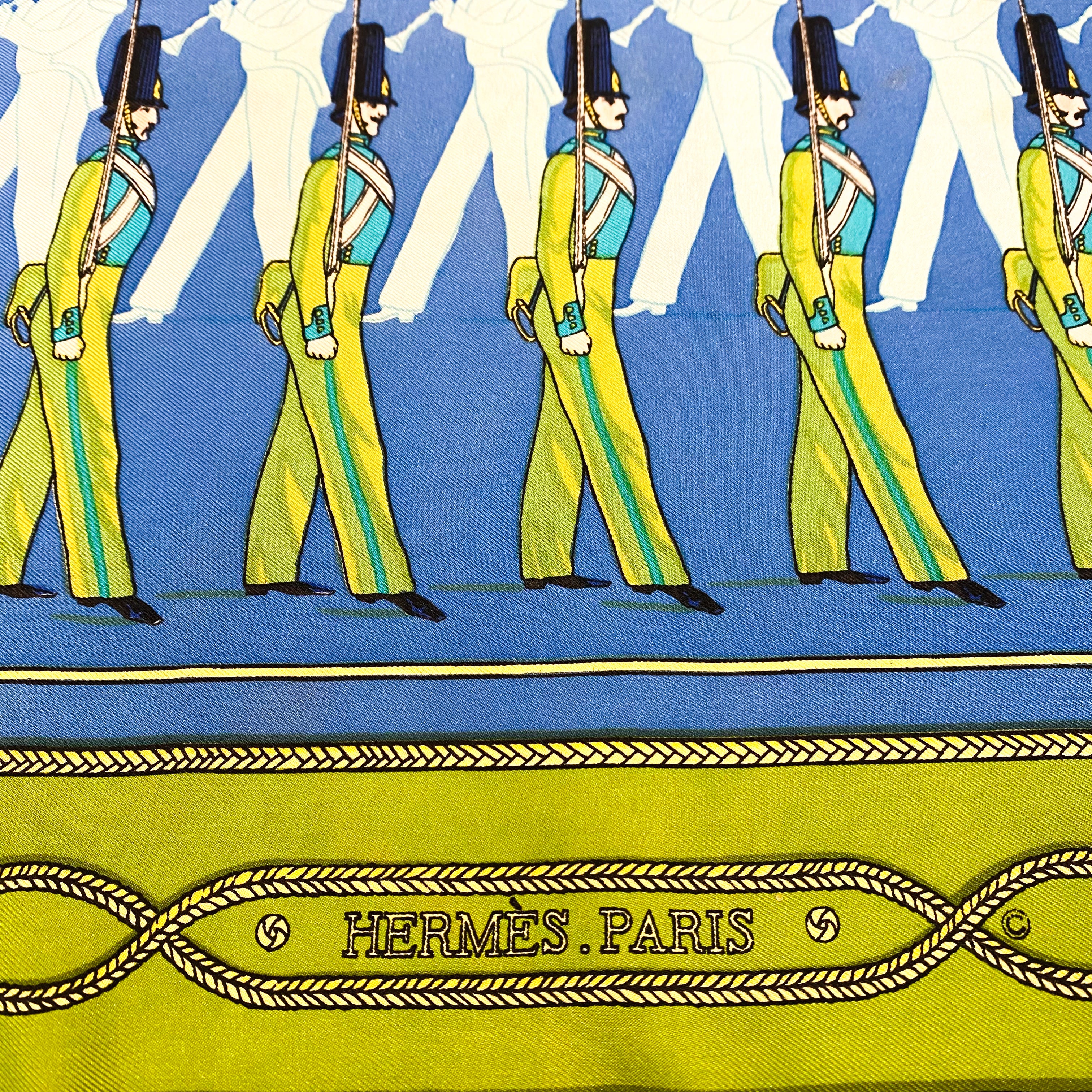 Rare Boxed Hermes La Parade Vintage Silk Scarf