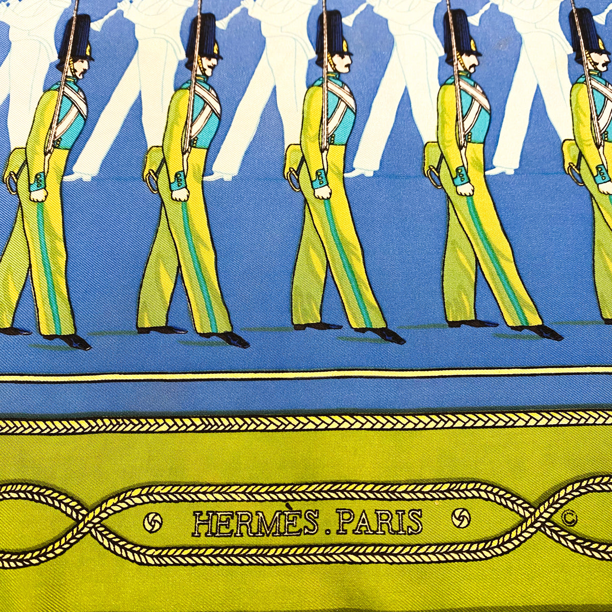 Rare Boxed Hermes La Parade Vintage Silk Scarf