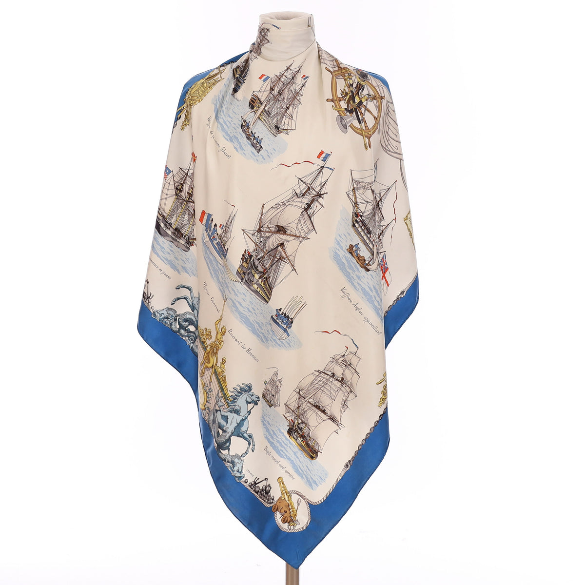 Rare Hermès Vaisseaux Et Frégates Silk Scarf