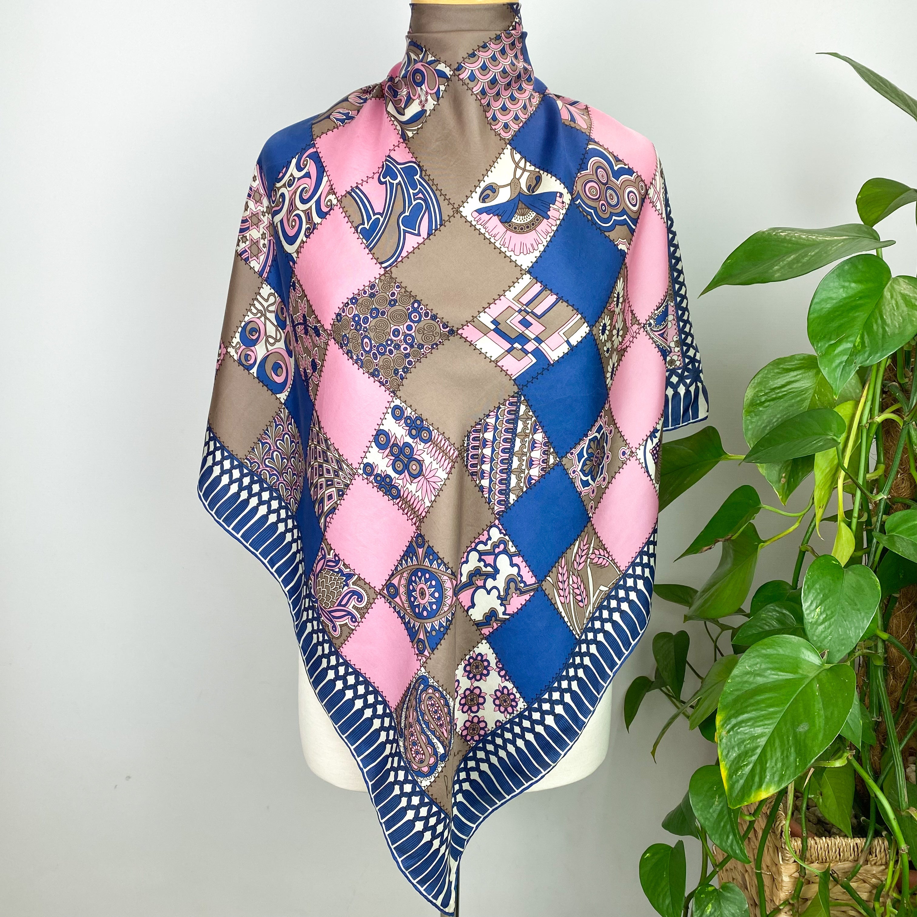 1970s Richard Allan Vintage Silk Scarf