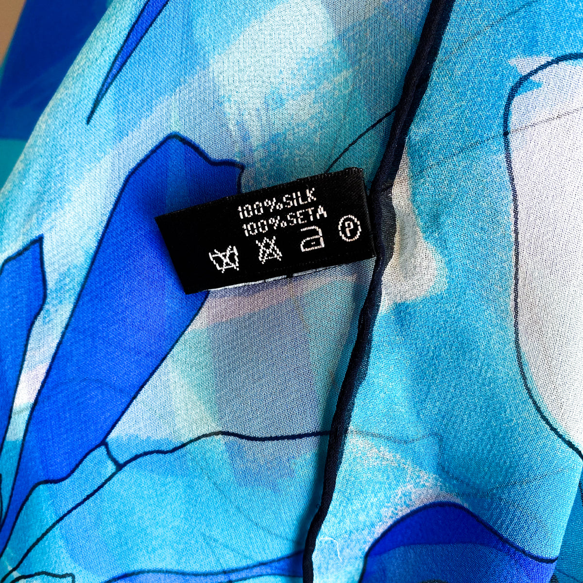 Mila Schön Abstract Floral Vintage Silk Scarf