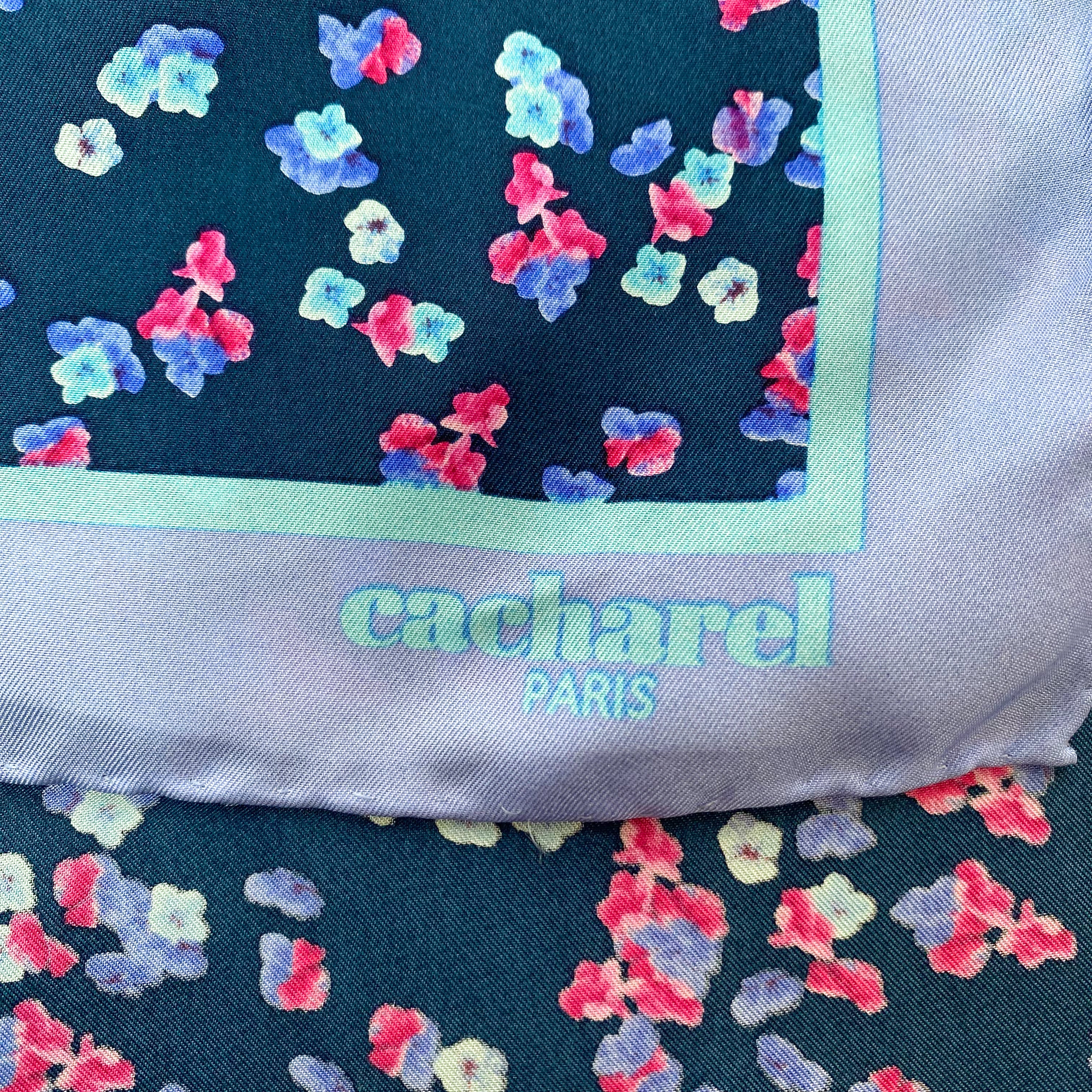 Brand New Cacharel Paris Floral Design Silk Scarf