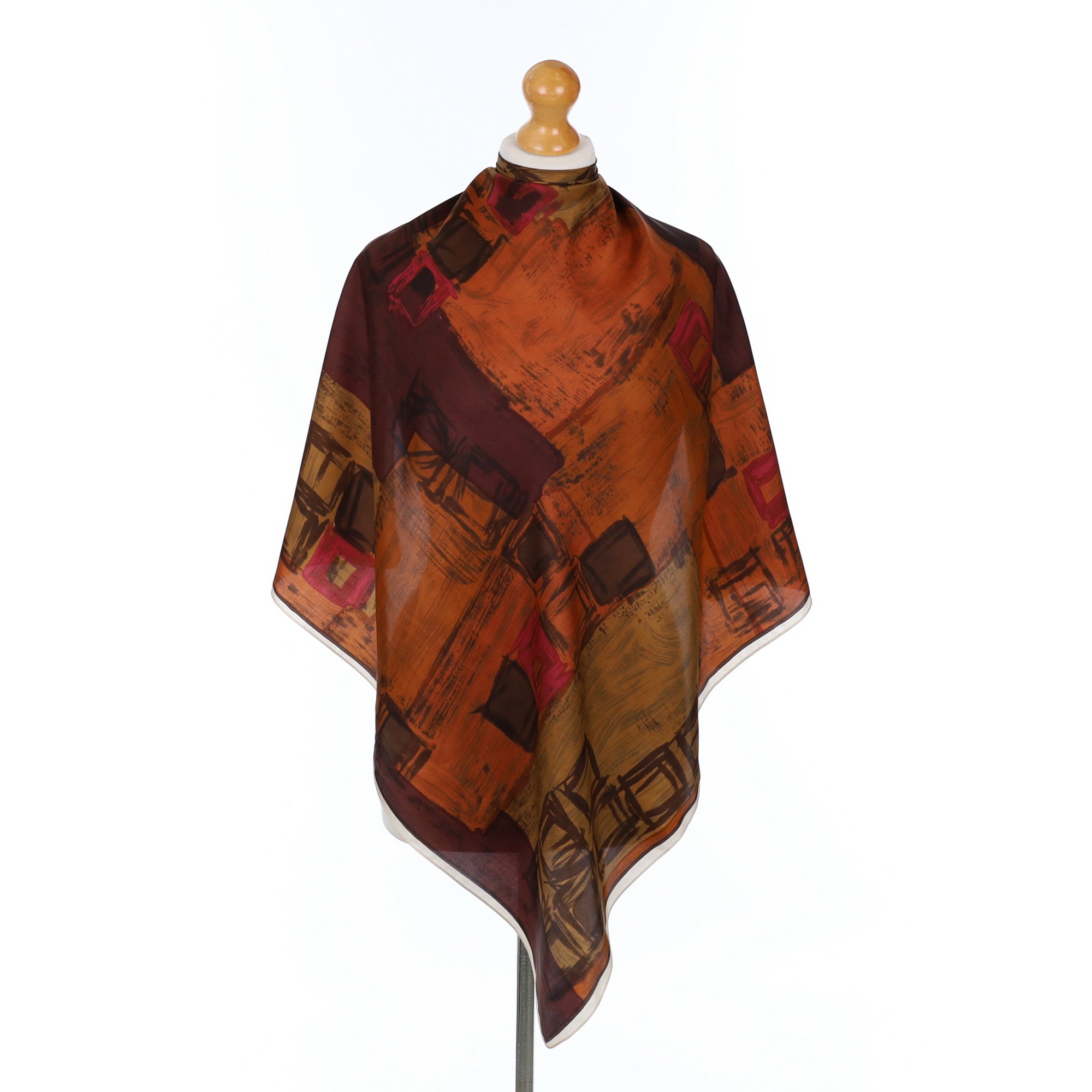 Autumnal Coloured Vintage Silk Scarf
