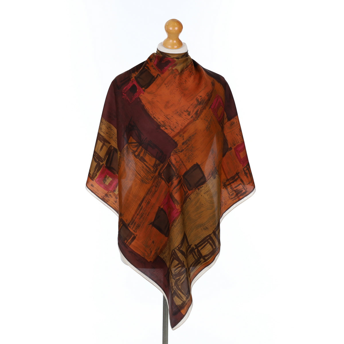 Autumnal Coloured Vintage Silk Scarf