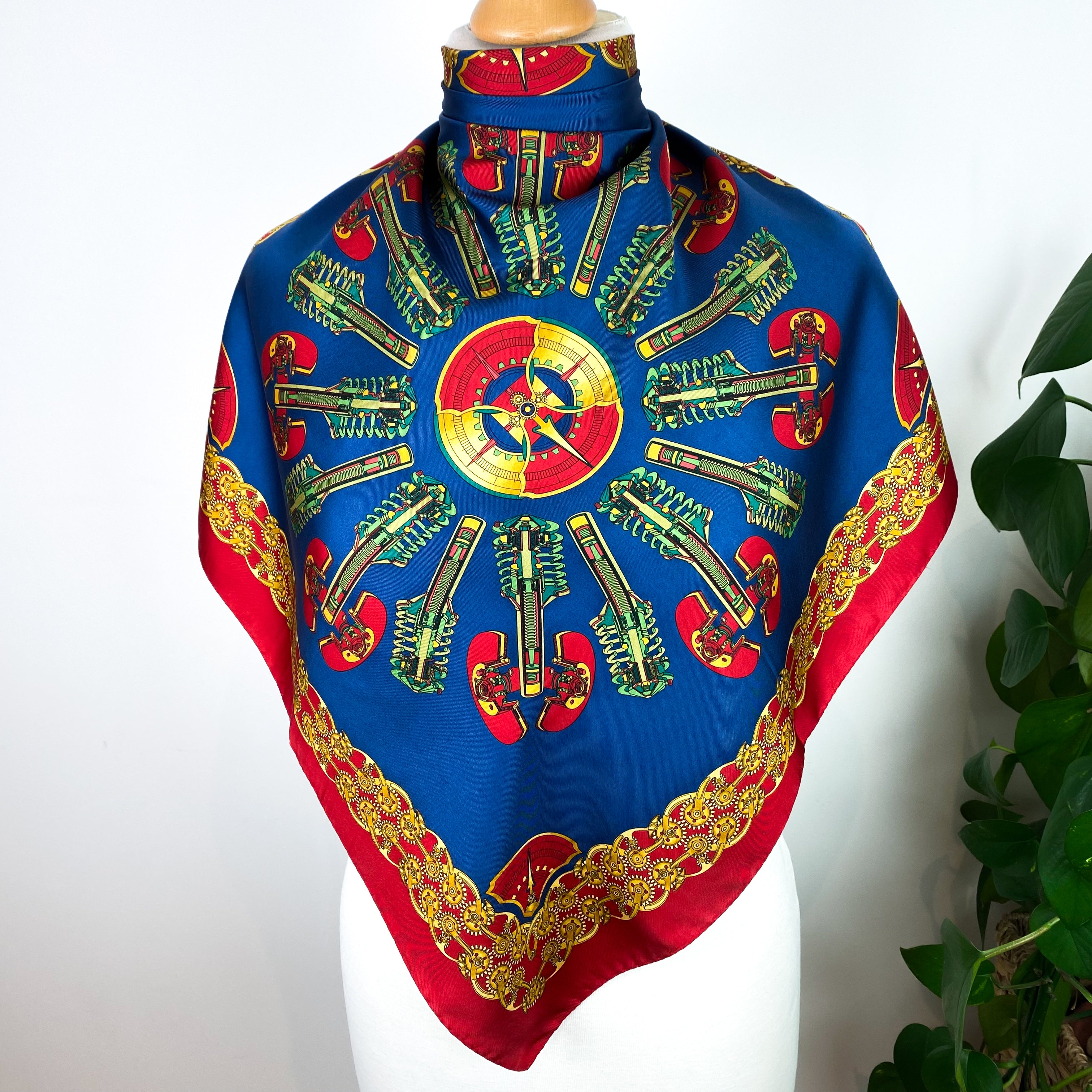 Mechanical Theme Italian Silk Scarf