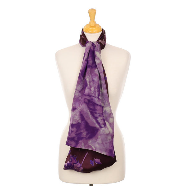 Brand New Cornelia James Purple Silk Scarf
