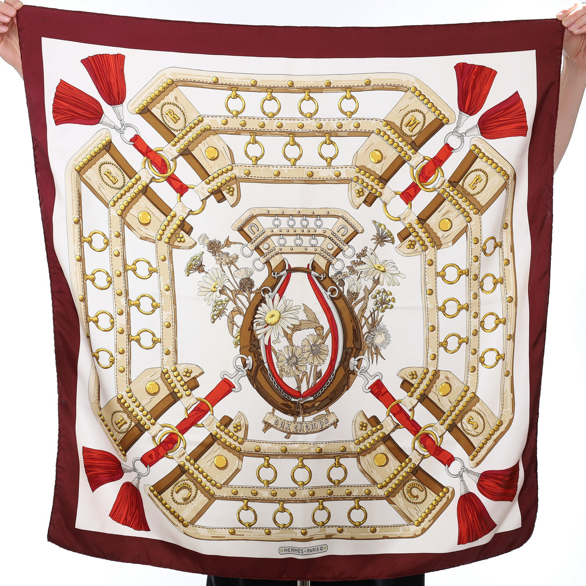 Hermès Aux Champs Silk Scarf