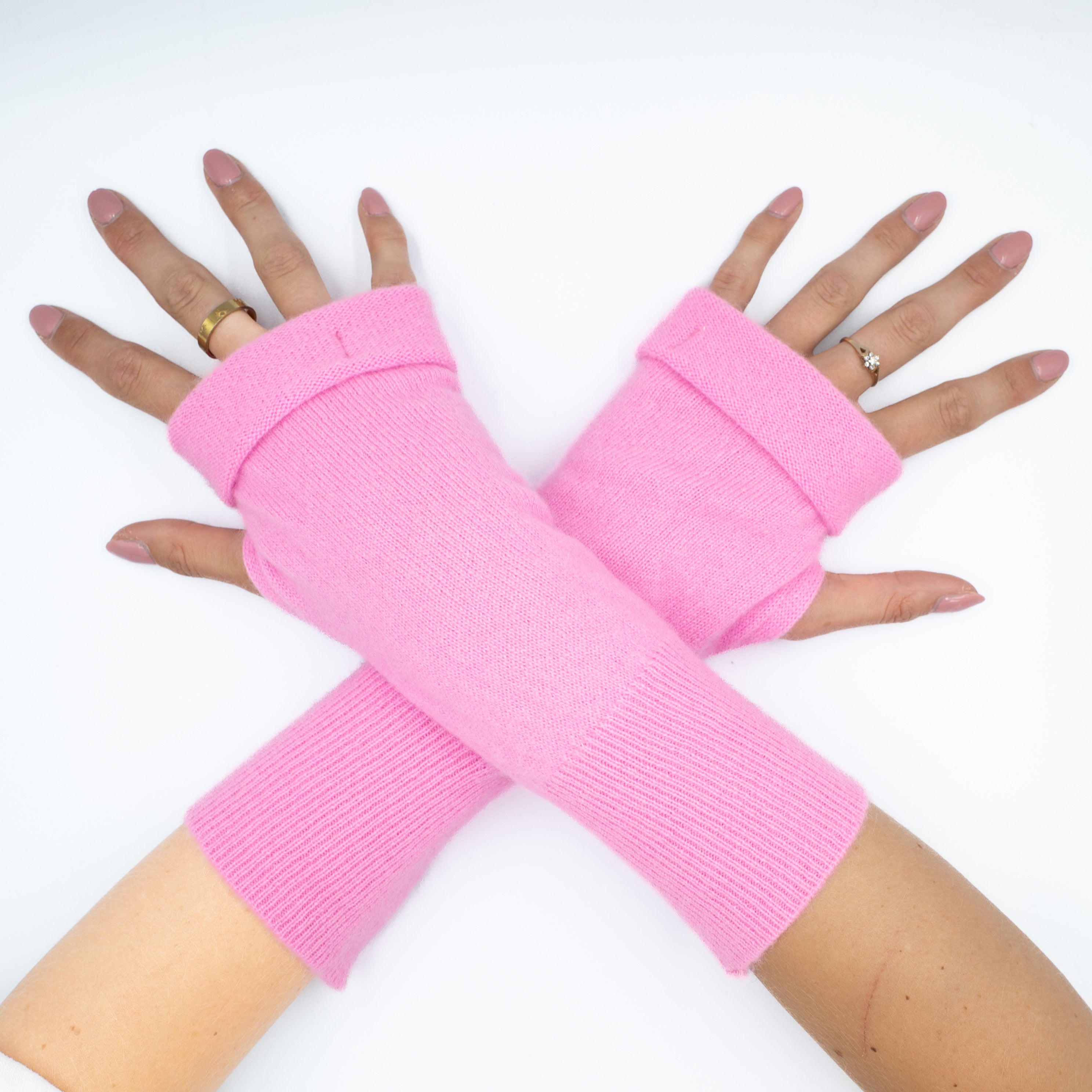 Candyfloss Pink Fingerless Gloves