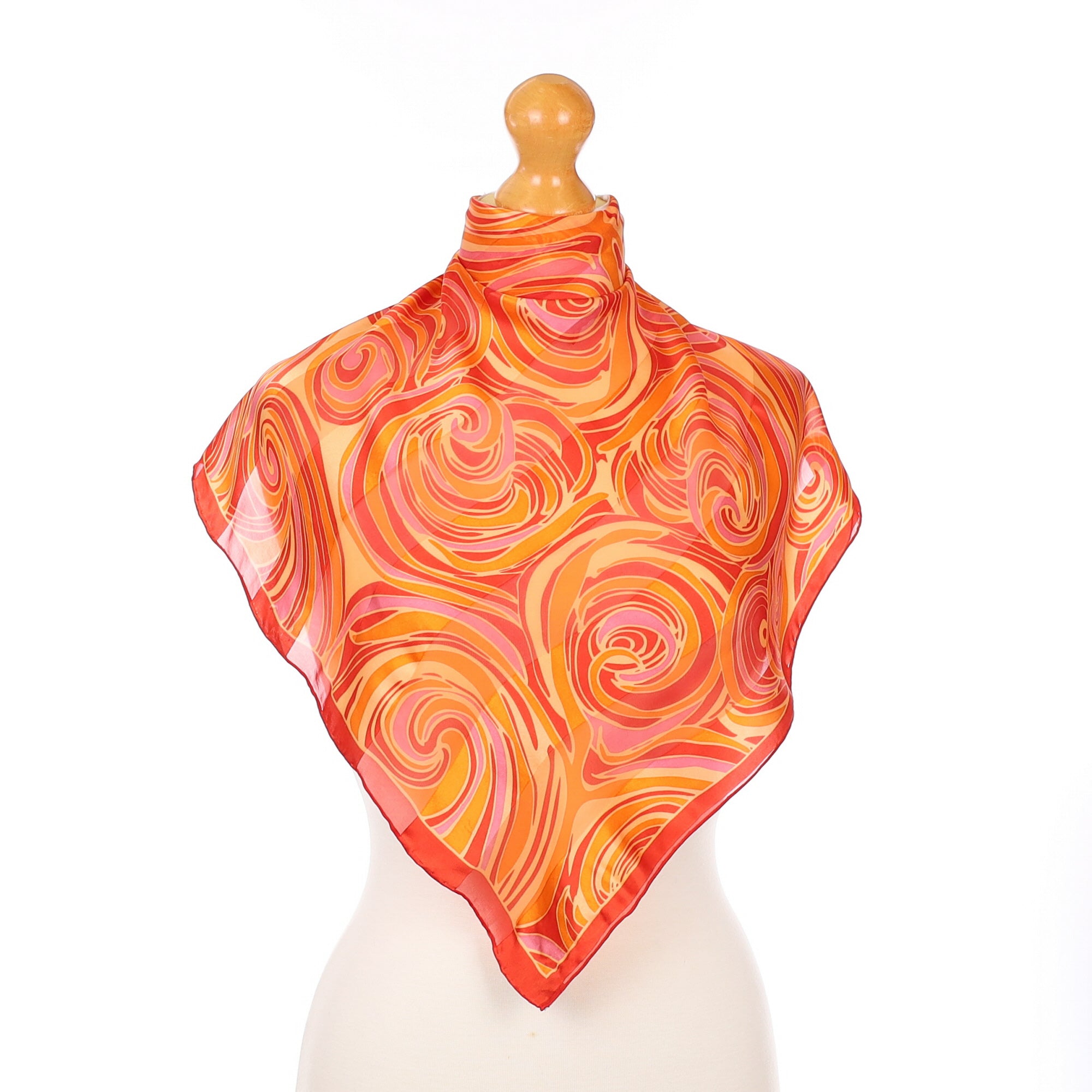 Jammers & Leufgen Red Swirl Silk Scarf