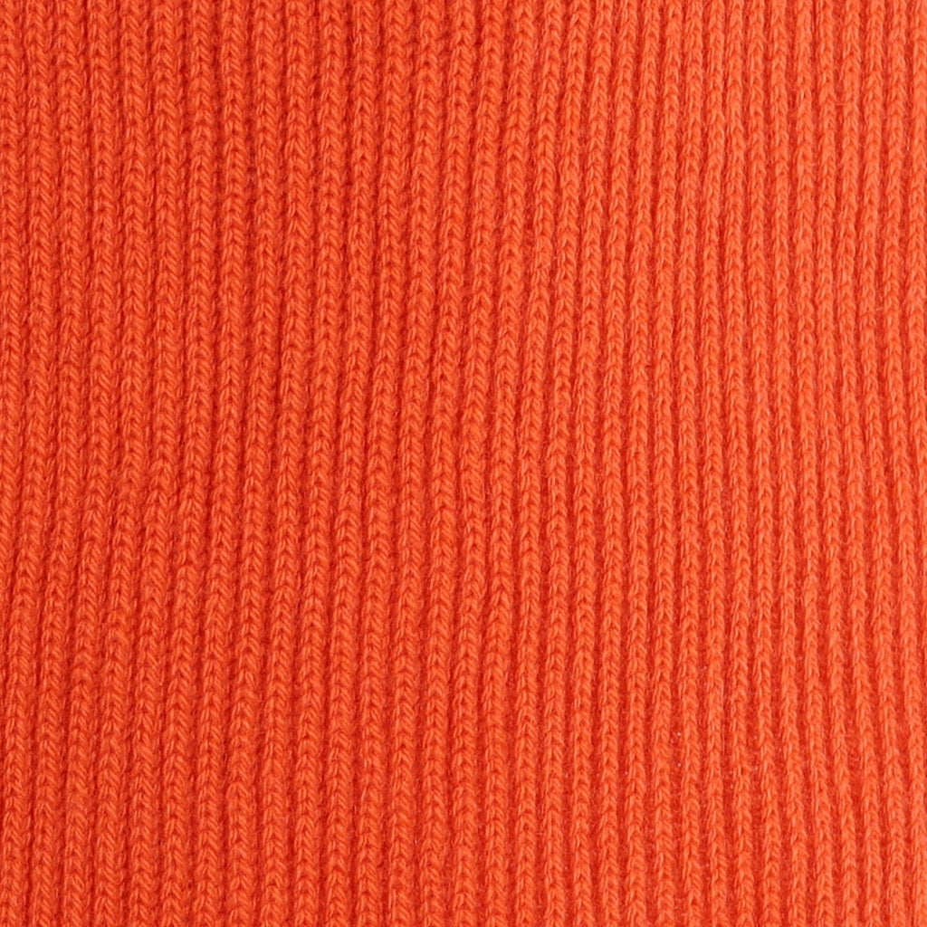 Brand New Scottish Sunset Orange Rib Cashmere Scarf