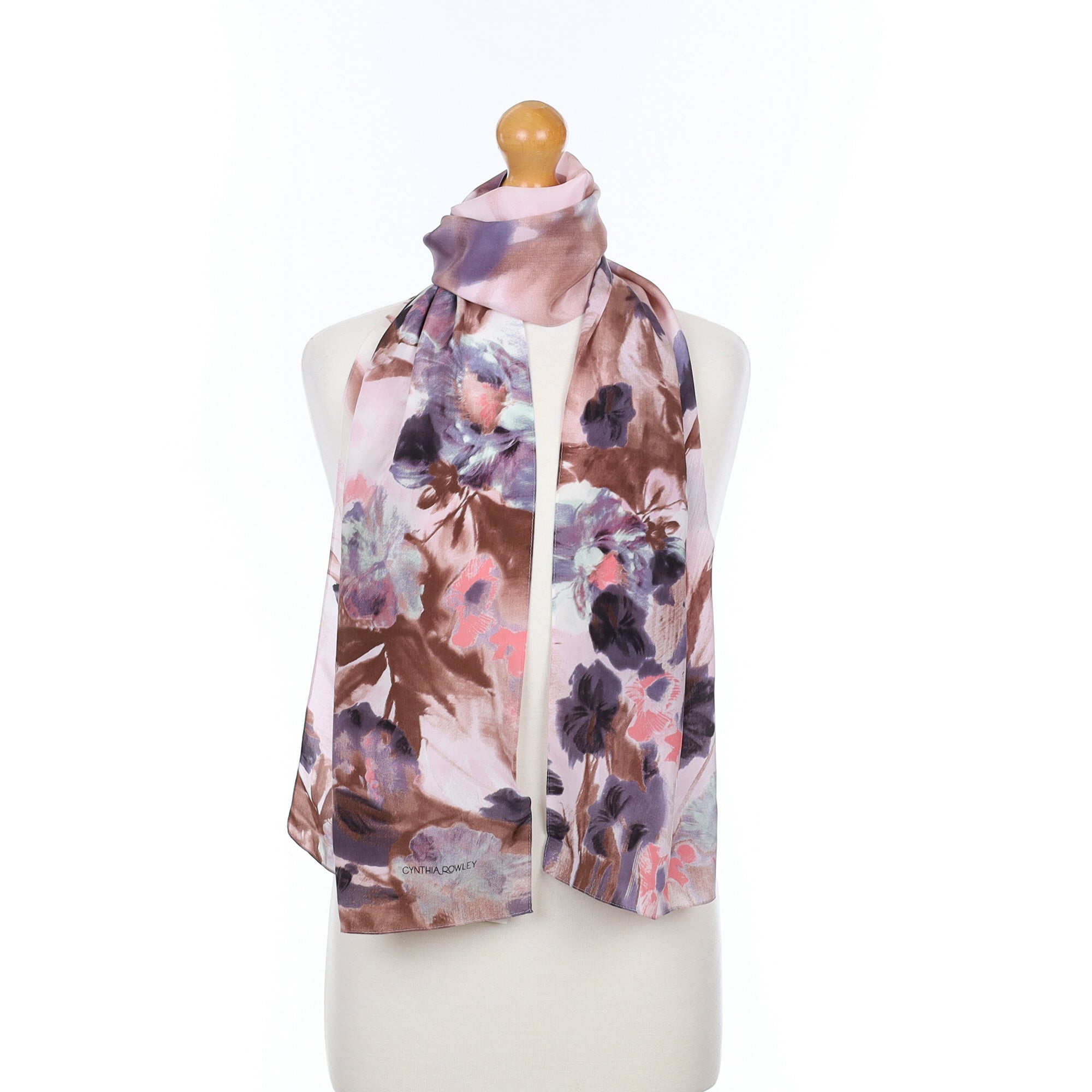 Brand New Cynthia Rowley Abstract Floral Silk Scarf