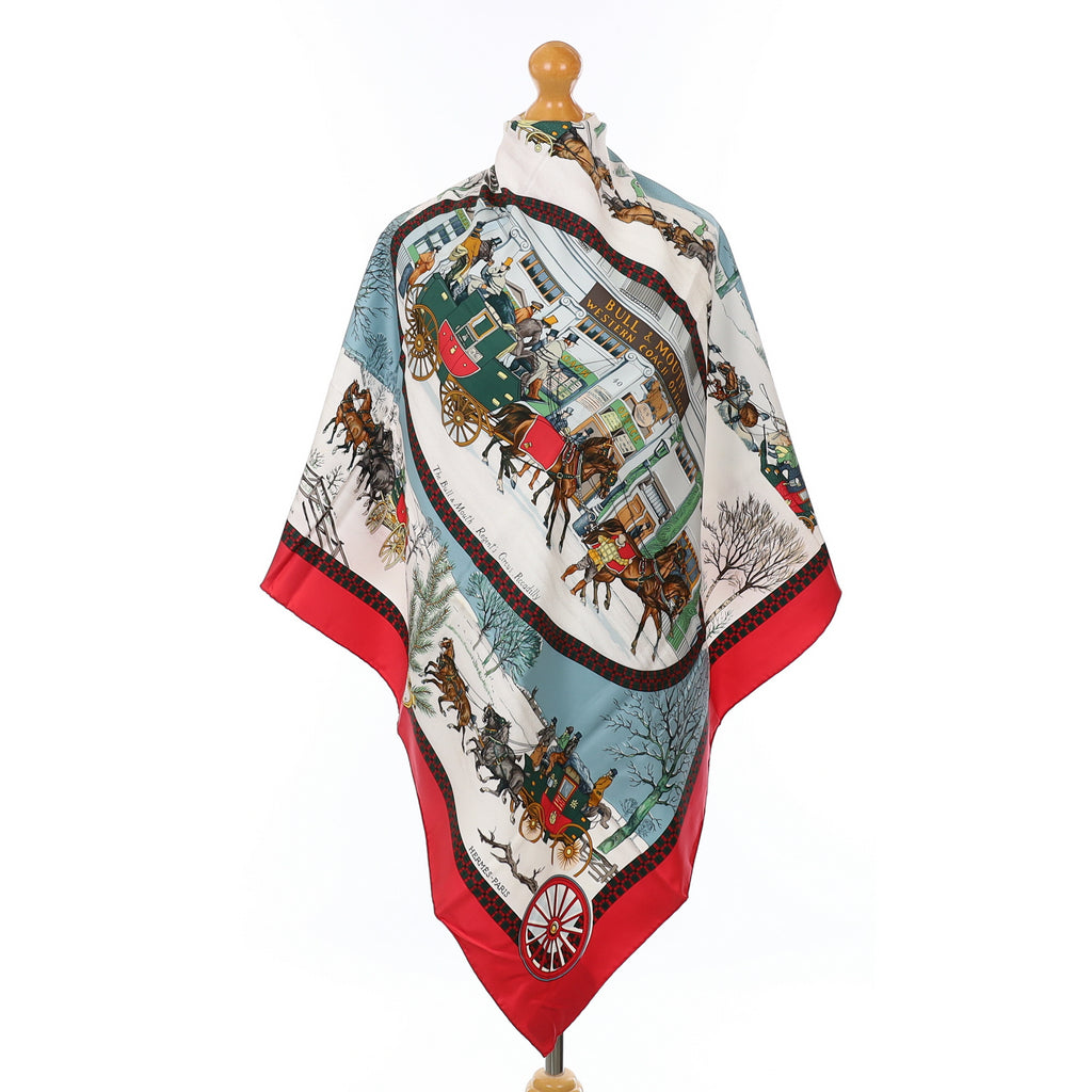 Hermès L’Hiver en Poste Silk Scarf