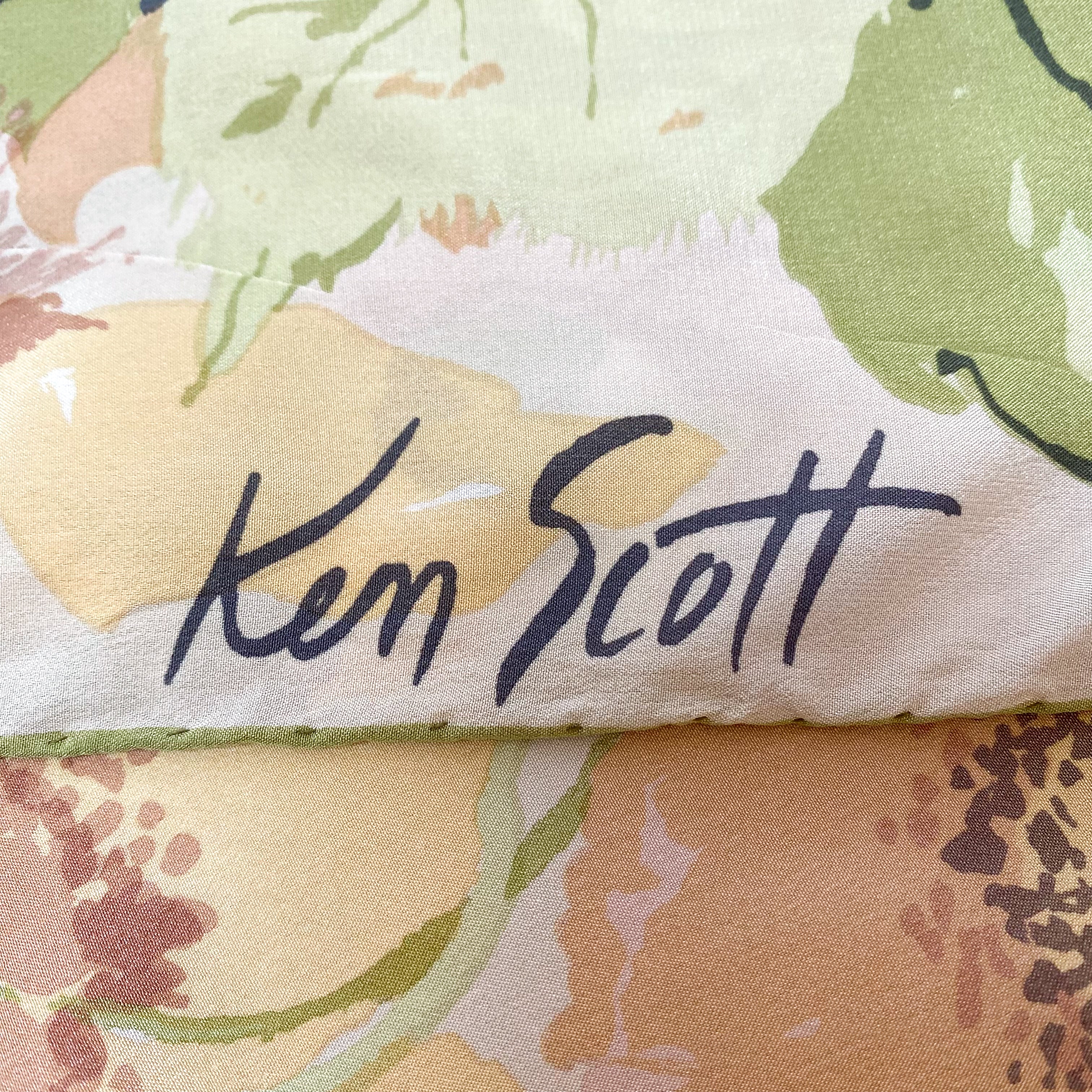 Ken Scott Floral Vintage Silk Scarf