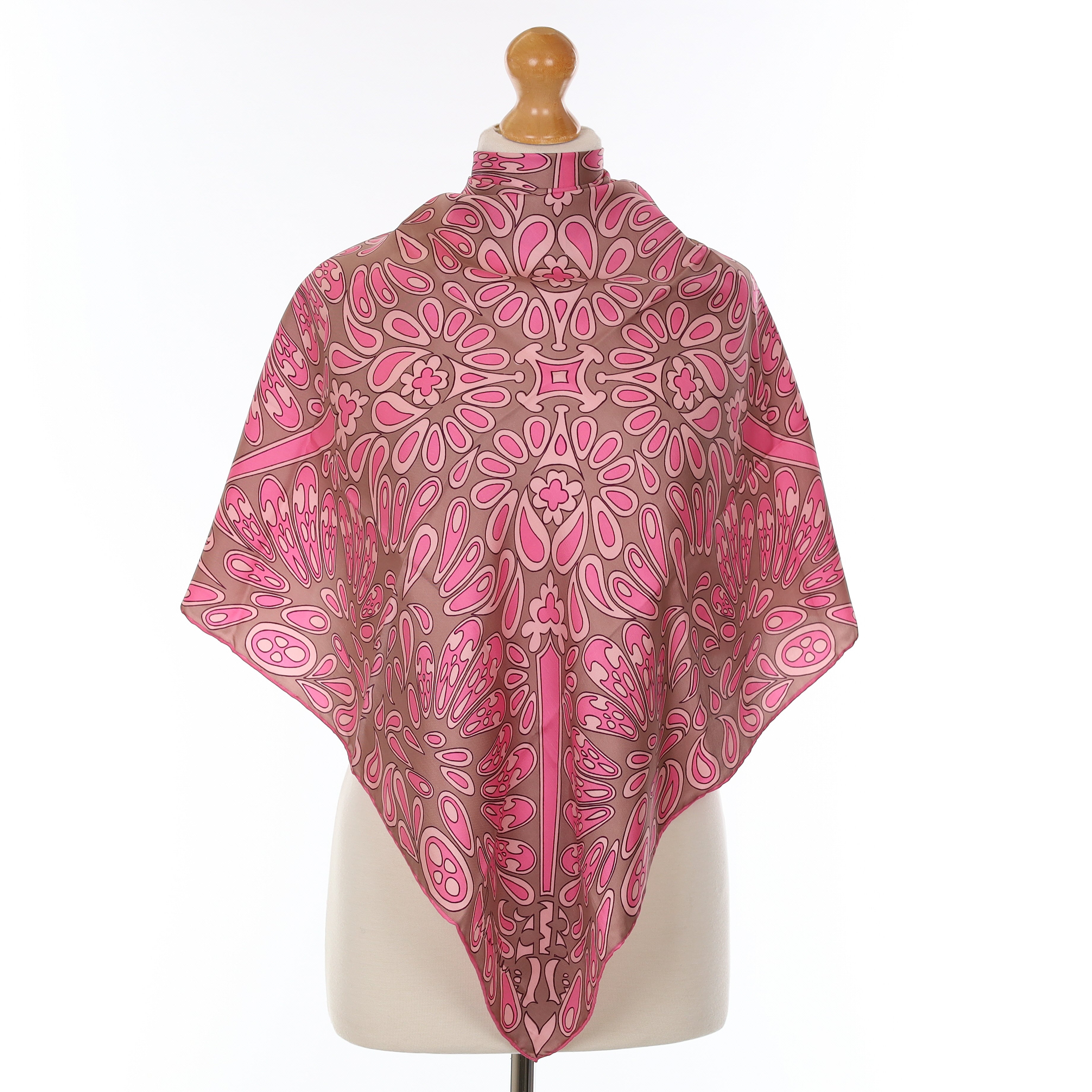 Richard Allan Pink Patterned Vintage Silk Scarf
