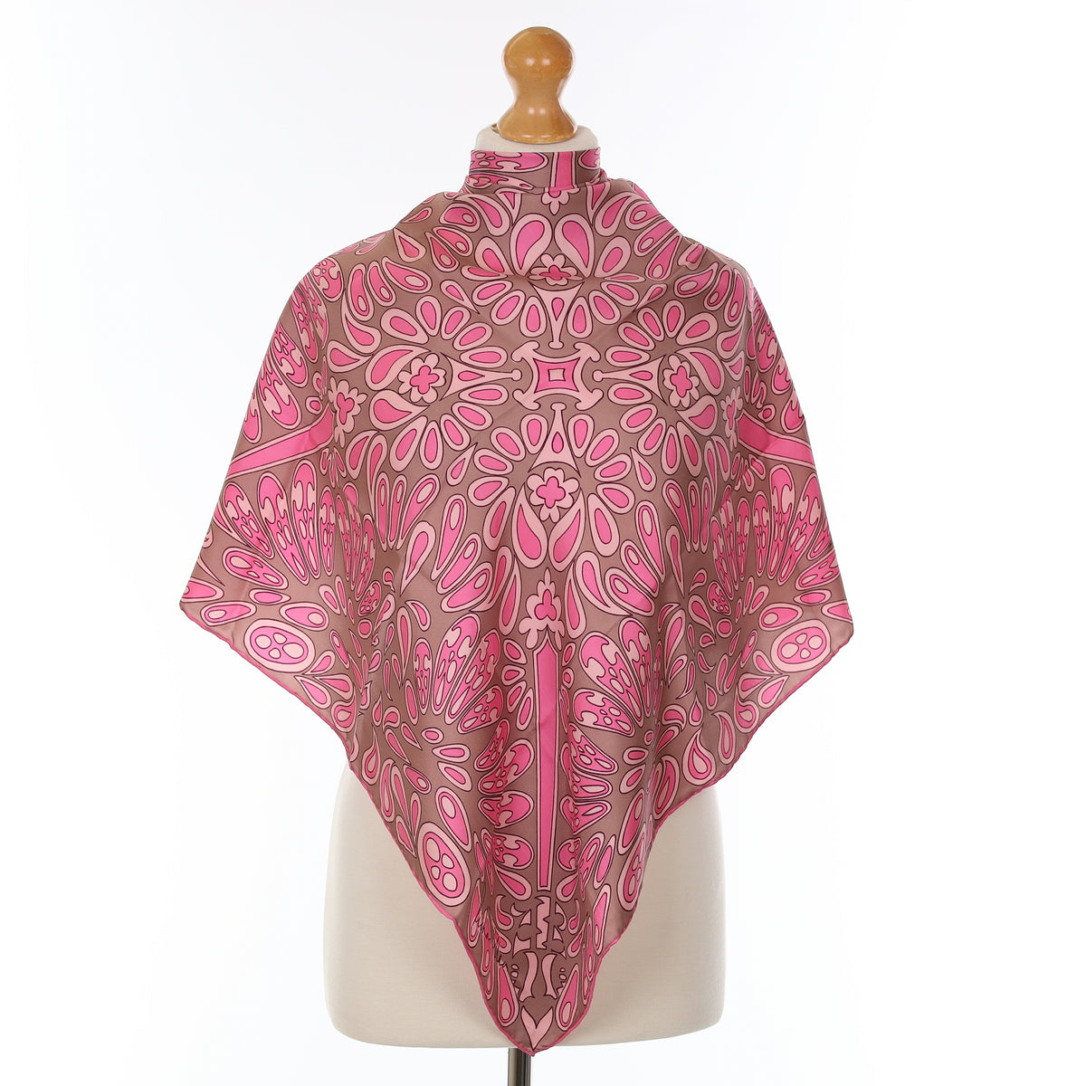 Richard Allan Pink Patterned Vintage Silk Scarf