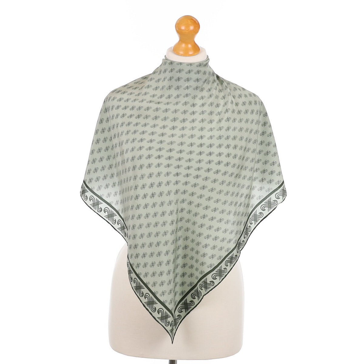 Jaeger Grey Logo Vintage Silk Scarf