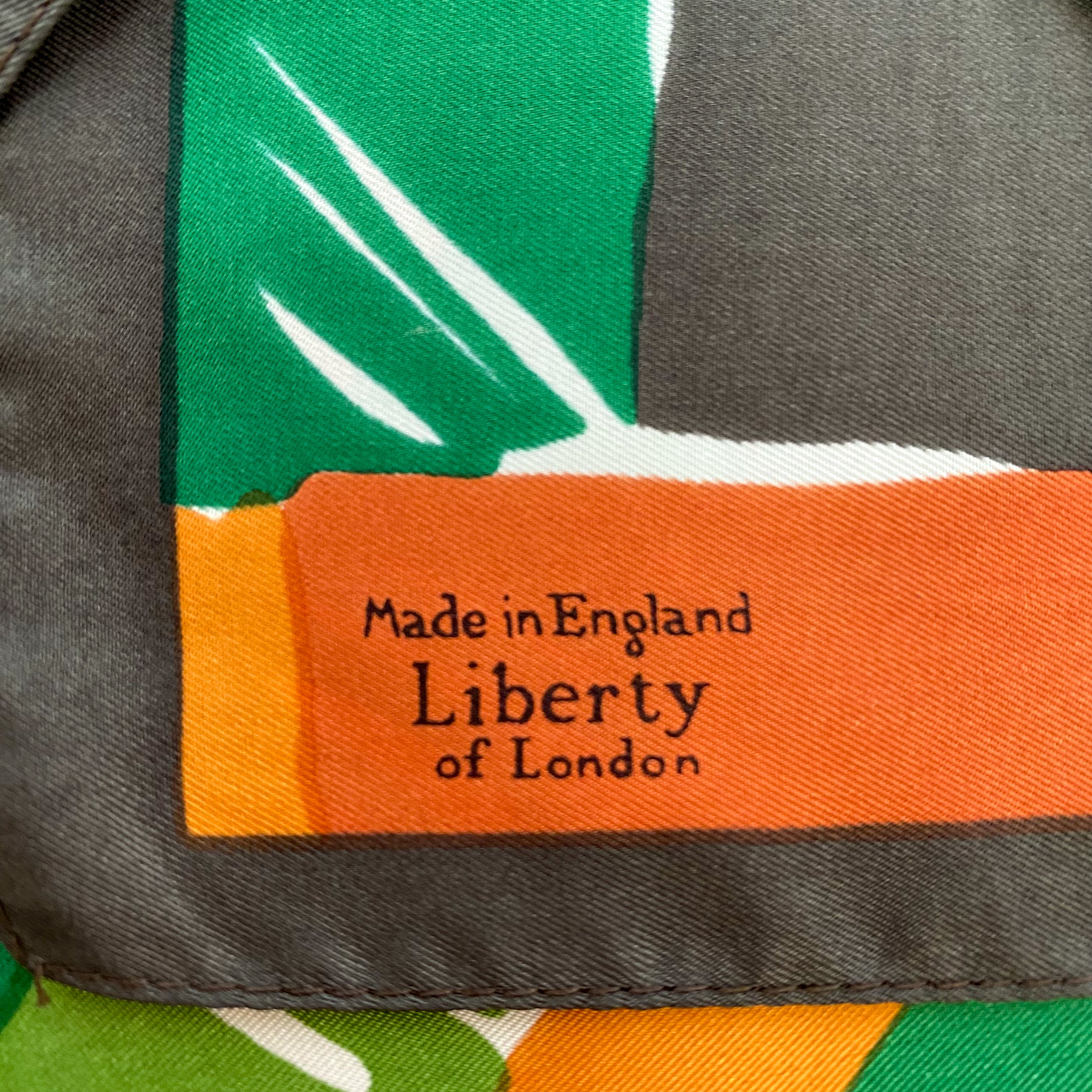 Immaculate Liberty Green and Orange Vintage Silk Scarf