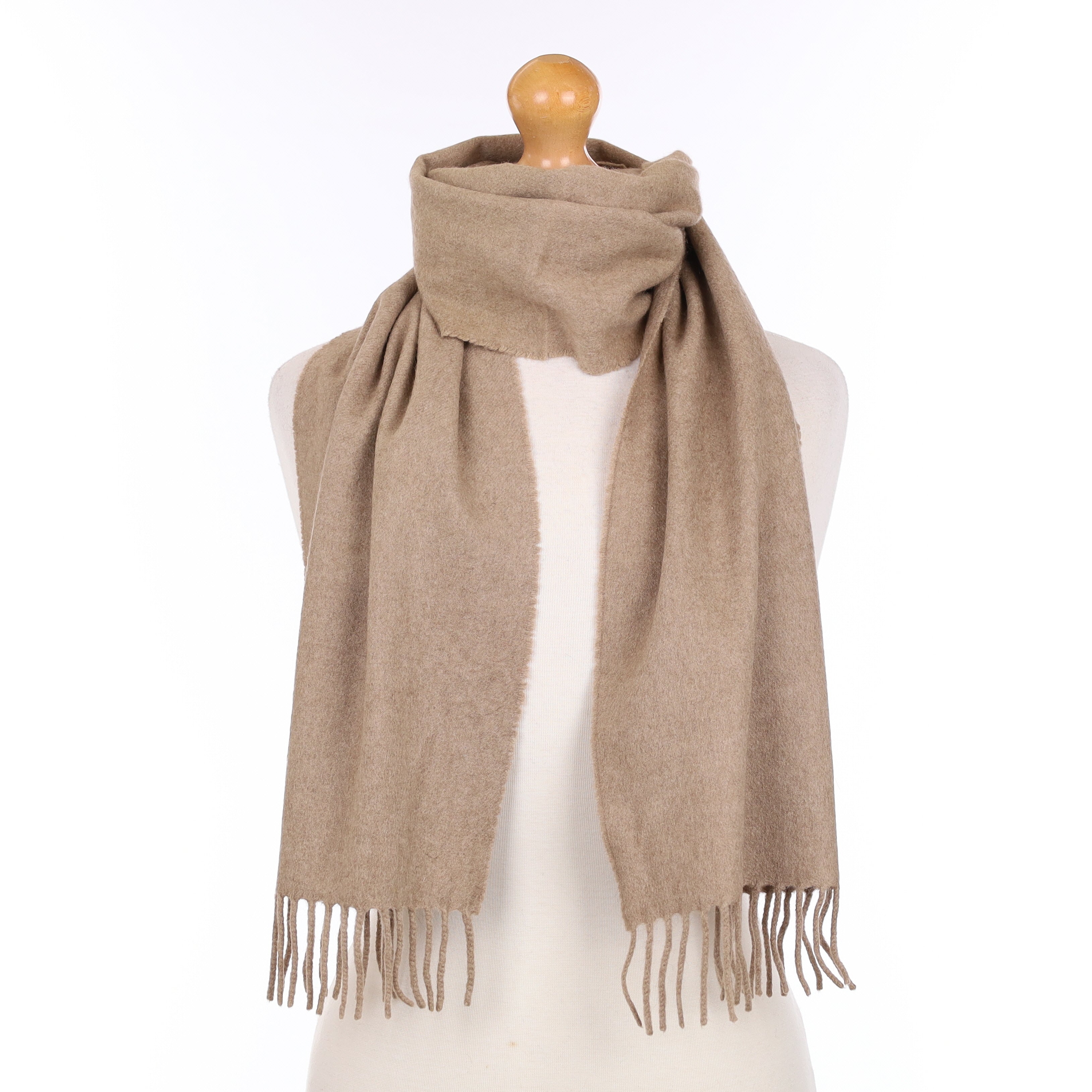 Taupe Brown Cashmere Woven Scarf