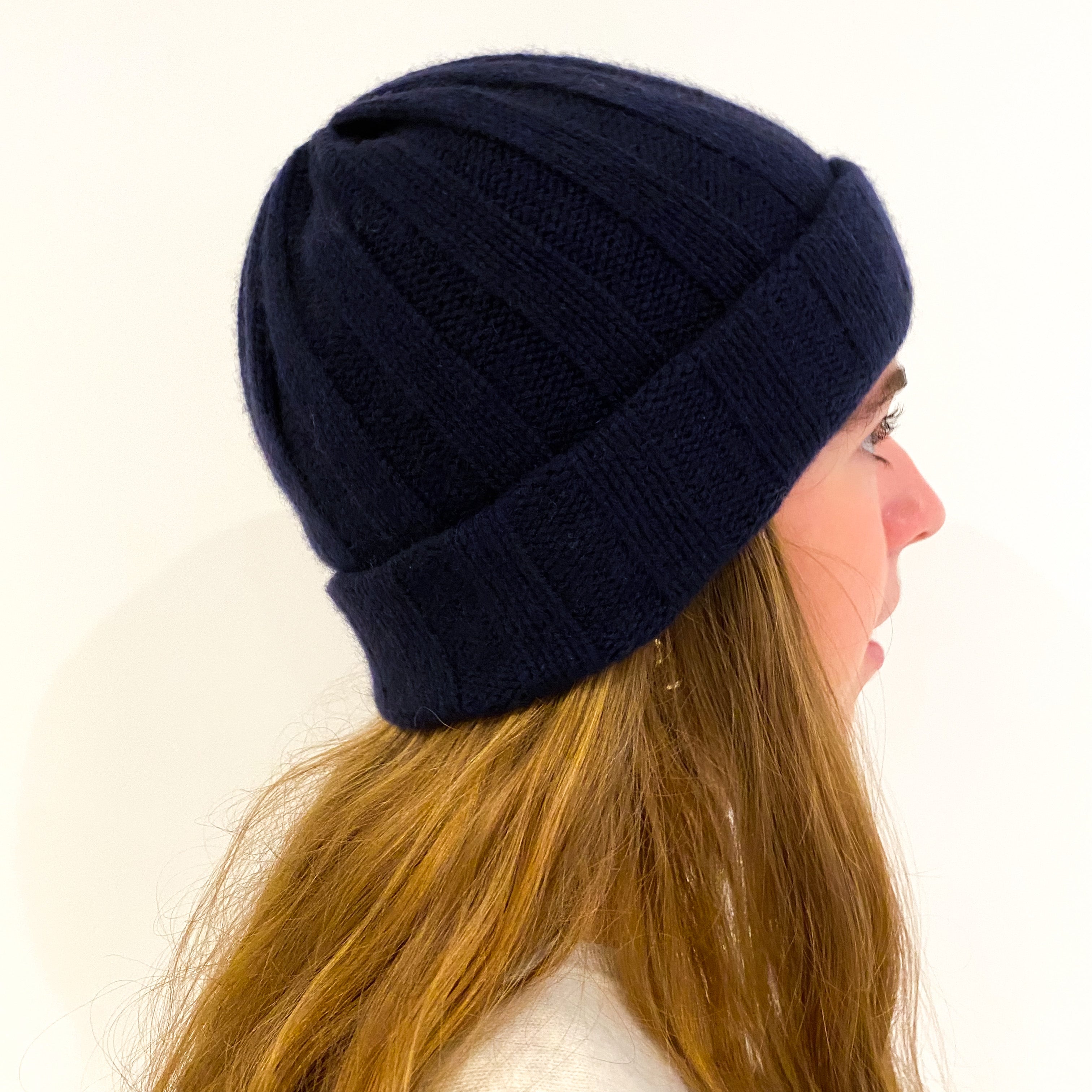 New Scottish Navy Rib Beanie Hat One Size