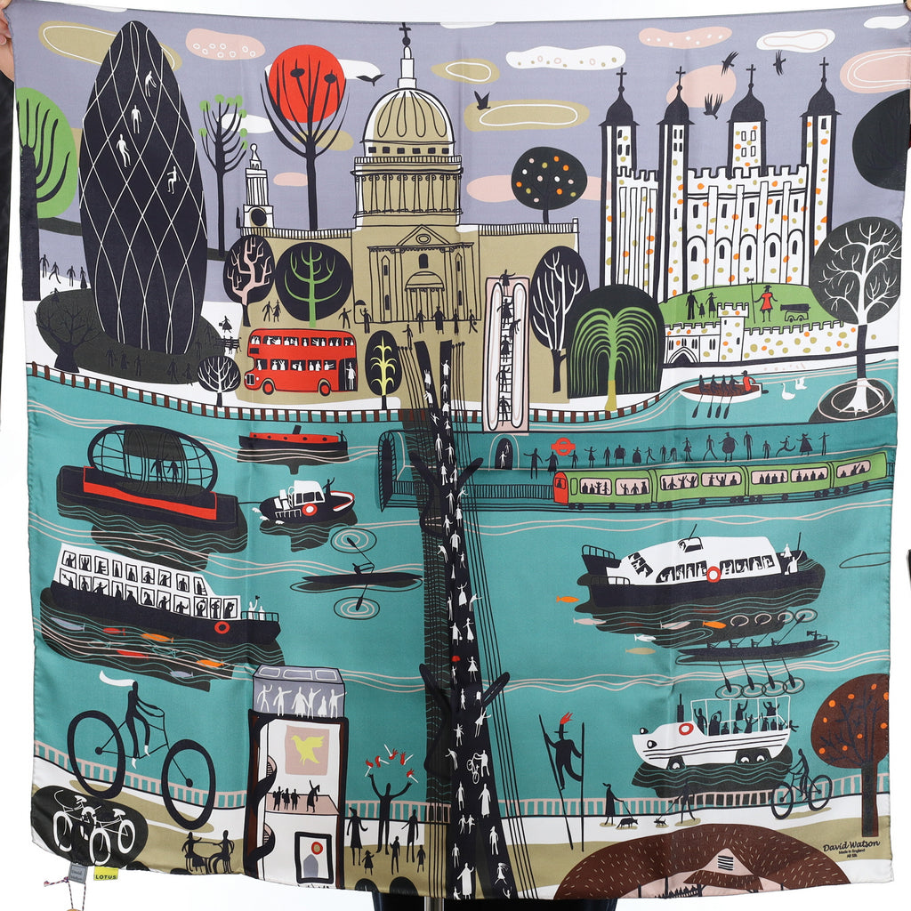 Brand New Boxed David Watson Silk Scarf