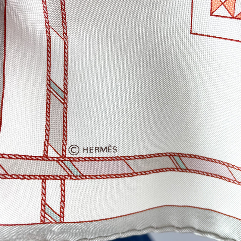 Boxed Hermes Voyage au Long Cours Vintage Silk Scarf