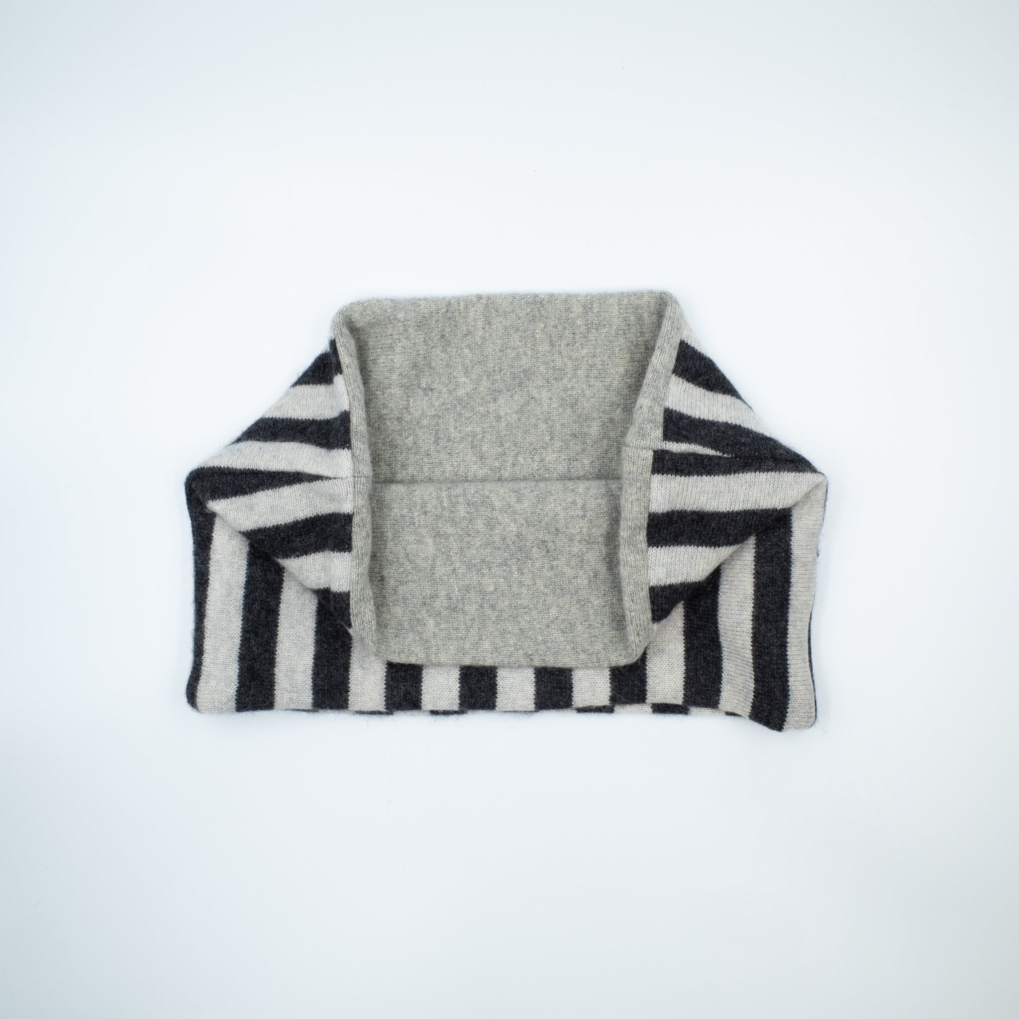 Two Tone Grey Stripe Neck Warmer