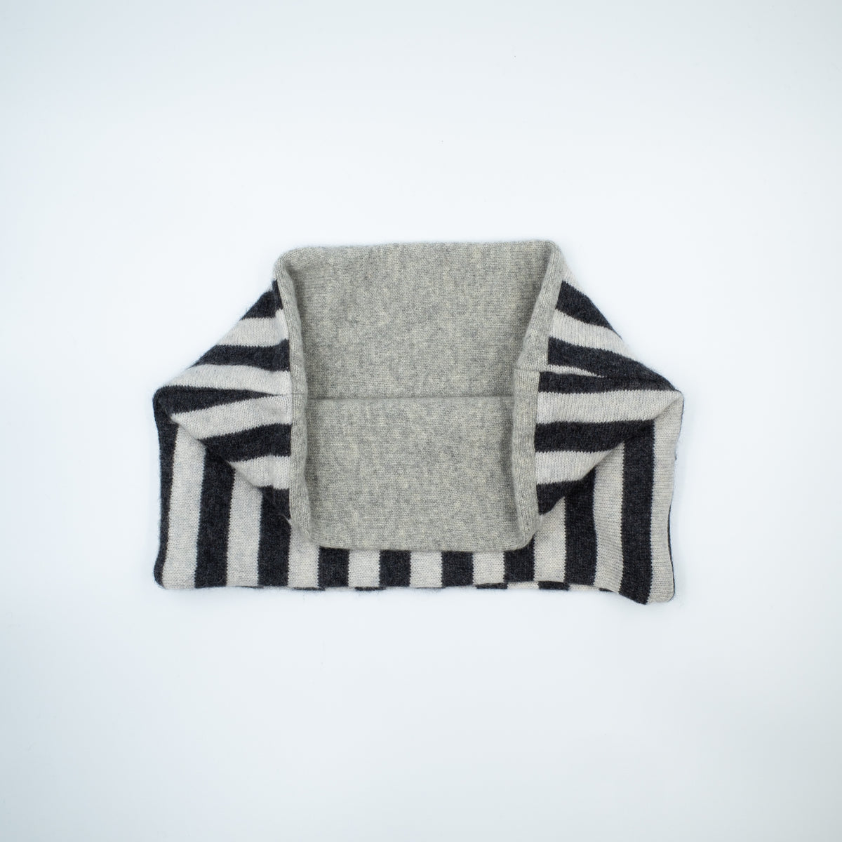 Two Tone Grey Stripe Neck Warmer