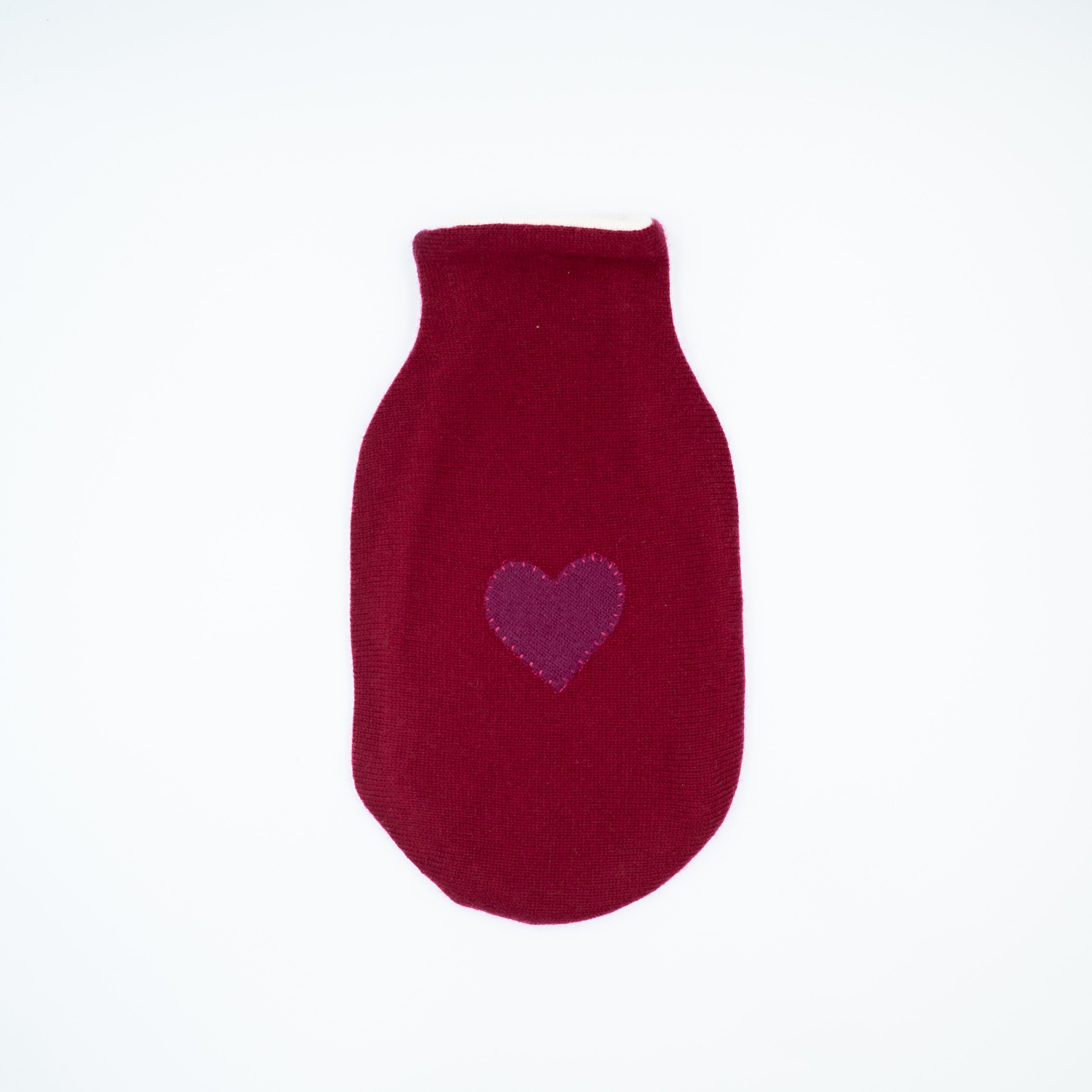 Cherry Red and Purple Cashmere Small Hot Water Bottle
