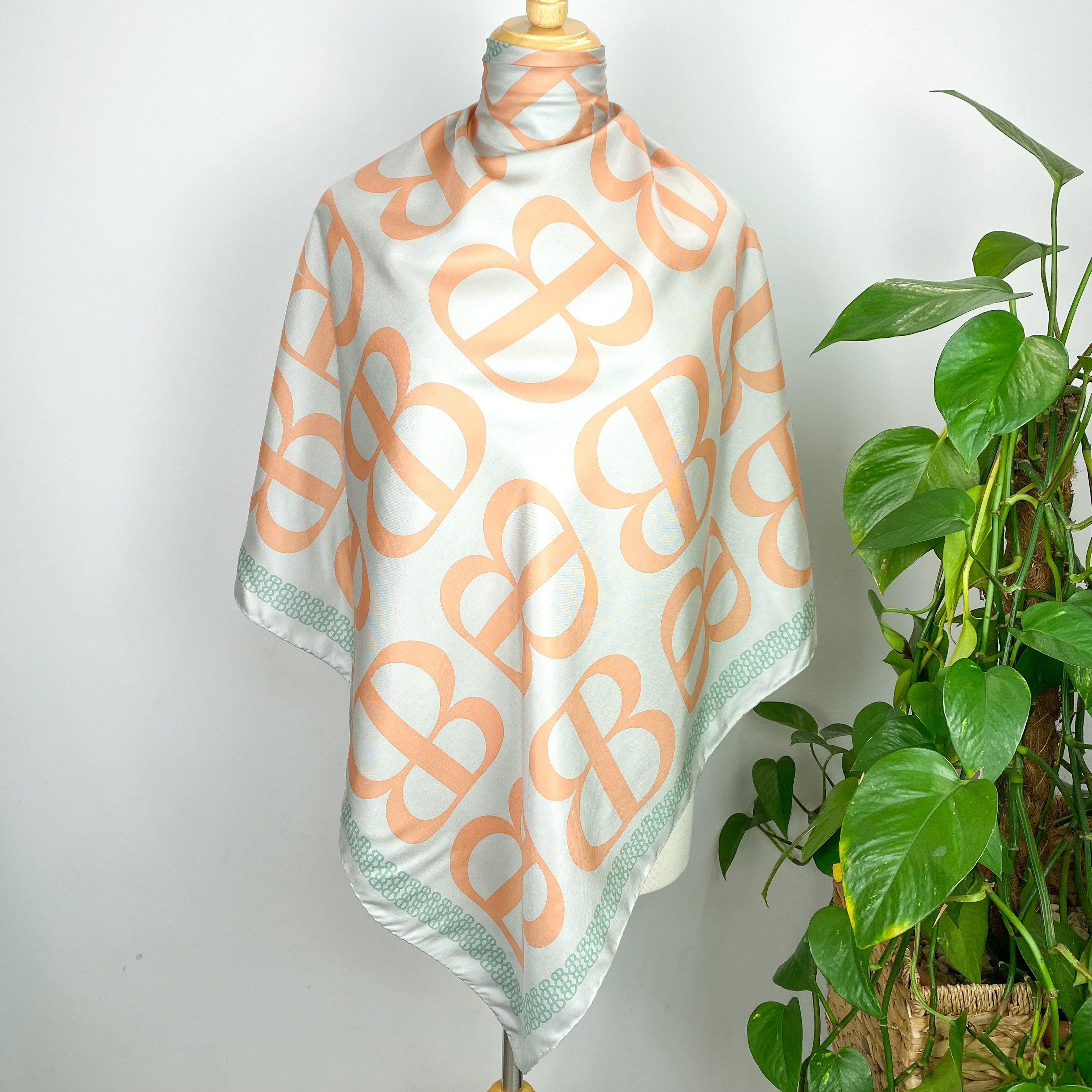 Light Grey Baccarat Silk Scarf
