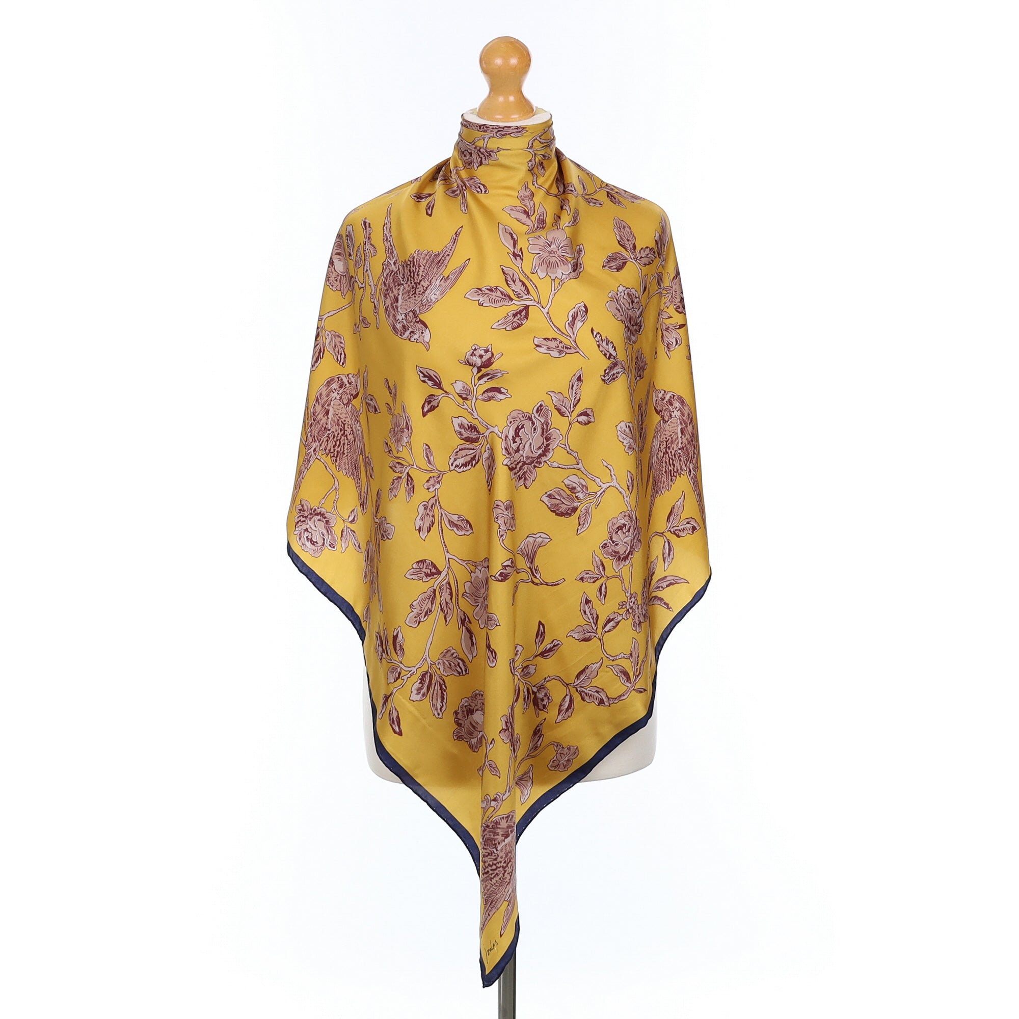 Joules Botanical Bird Design Silk Scarf