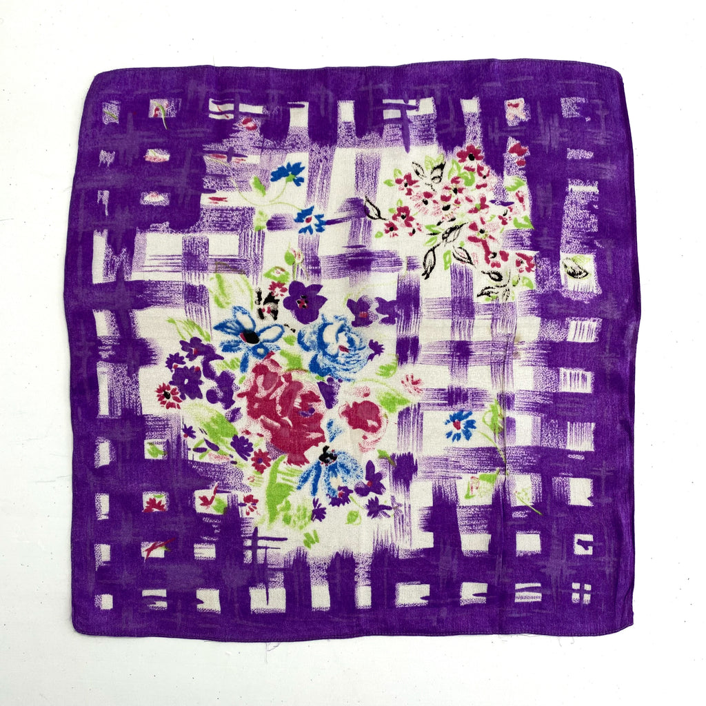Multicolour Floral Silky Hankies x3