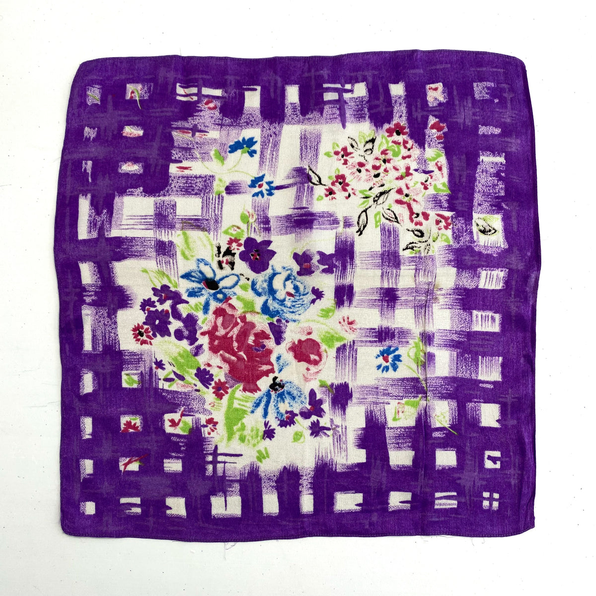 Multicolour Floral Silky Hankies x3