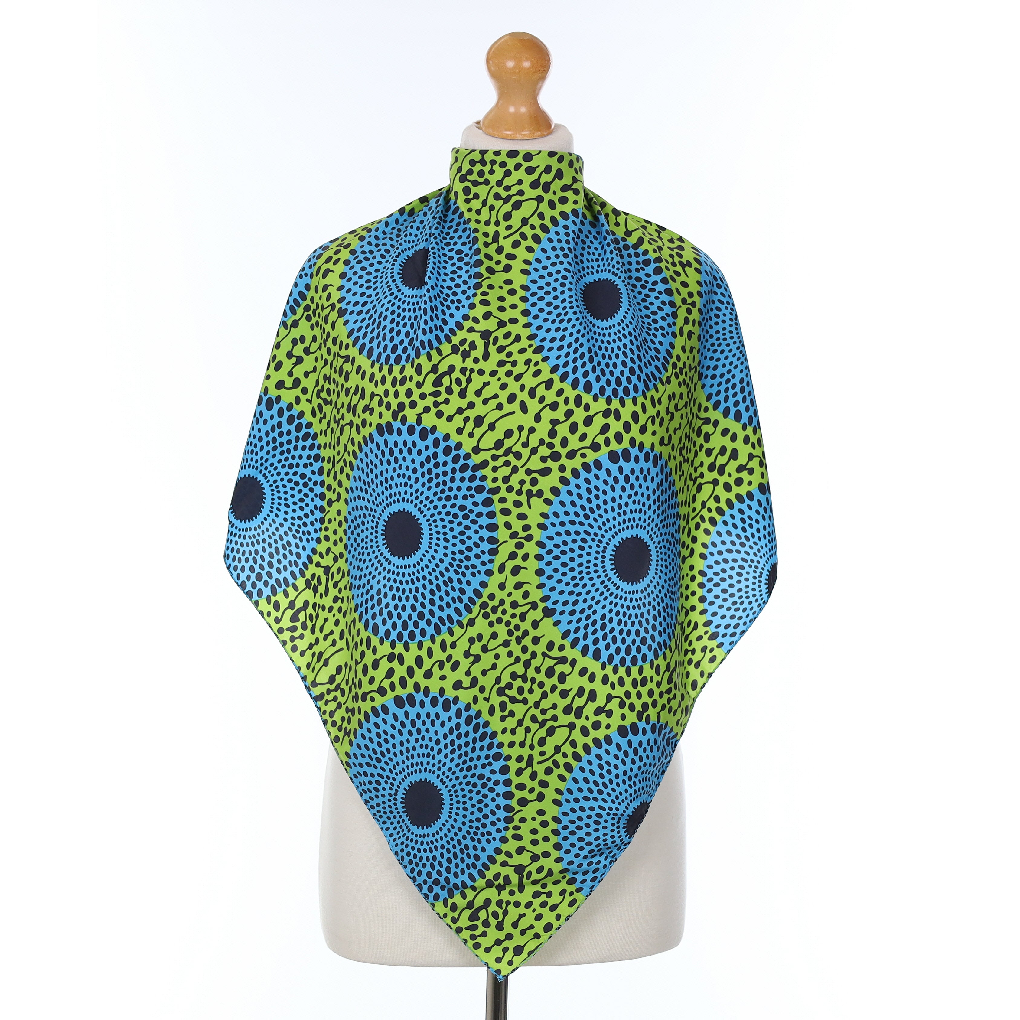 Abstract Green And Blue Silk Scarf