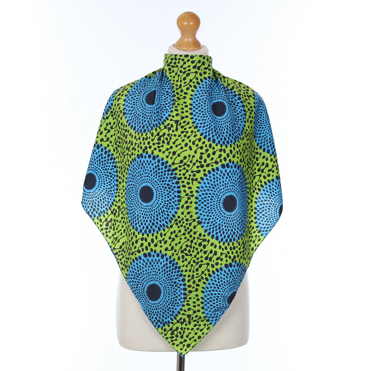 Abstract Green And Blue Silk Scarf