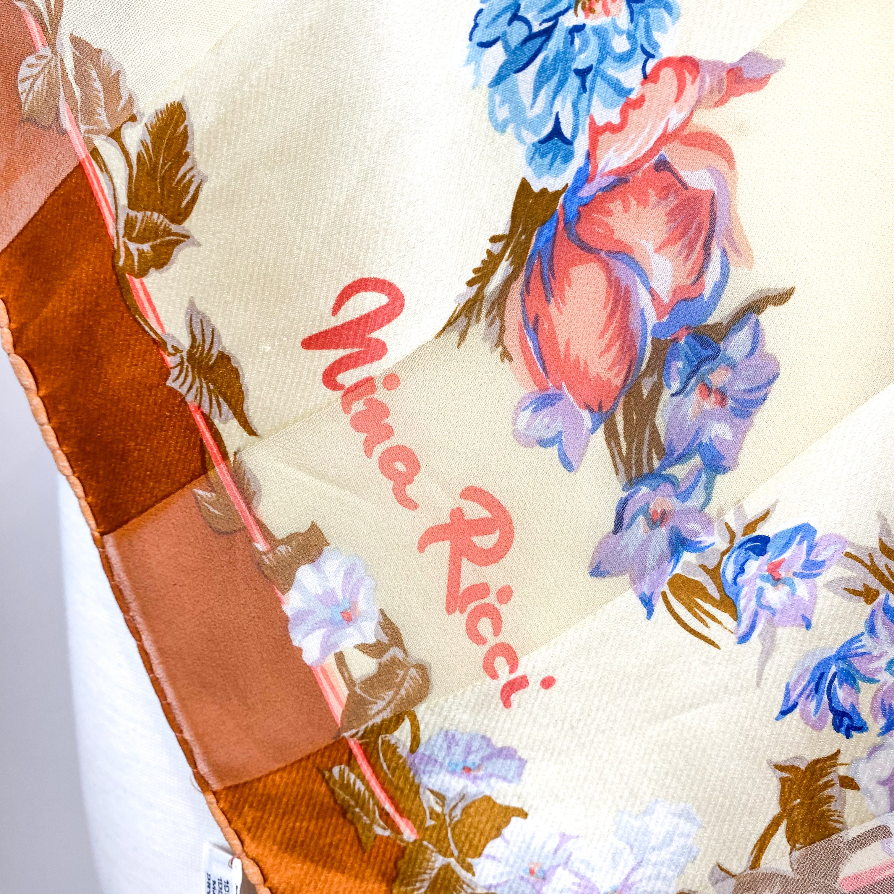 1870s Nina Ricci Italian Vintage Silk Scarf